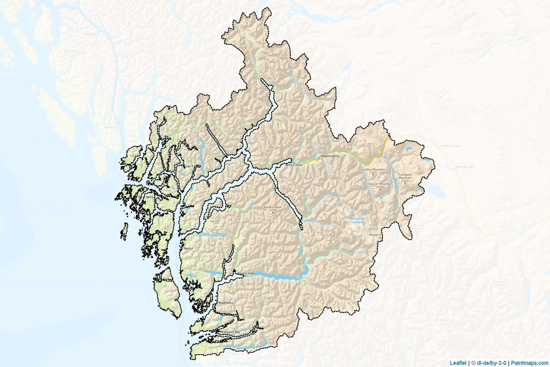 Central Coast (Britanya Kolumbiyası) Haritası Örnekleri-1