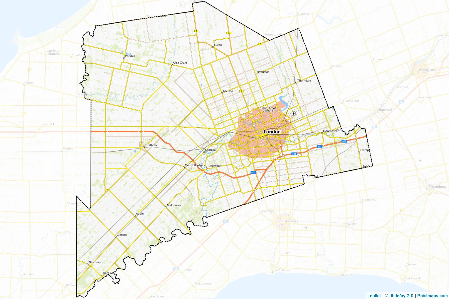 Middlesex (Ontario) Haritası Örnekleri-1