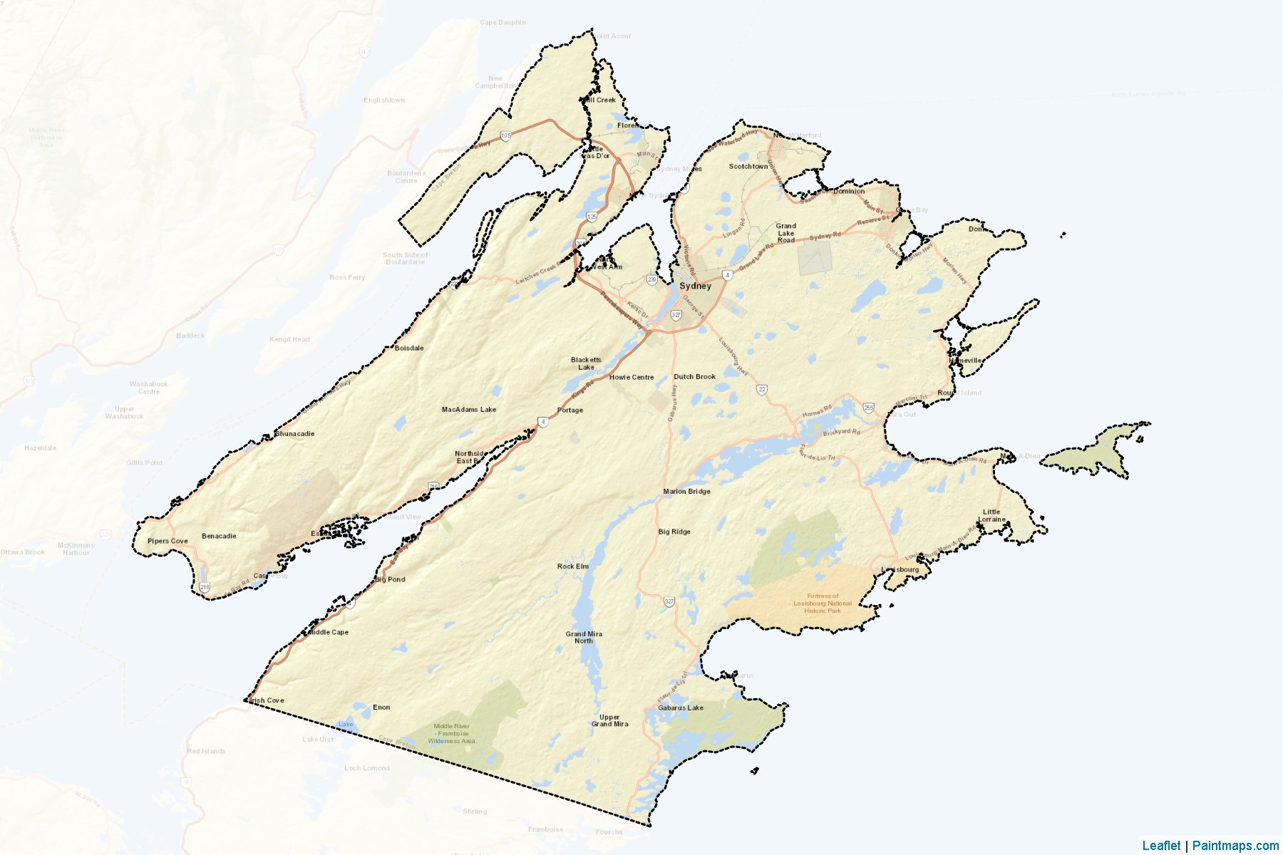 Cape Breton (Nova Scotia) Map Cropping Samples-2