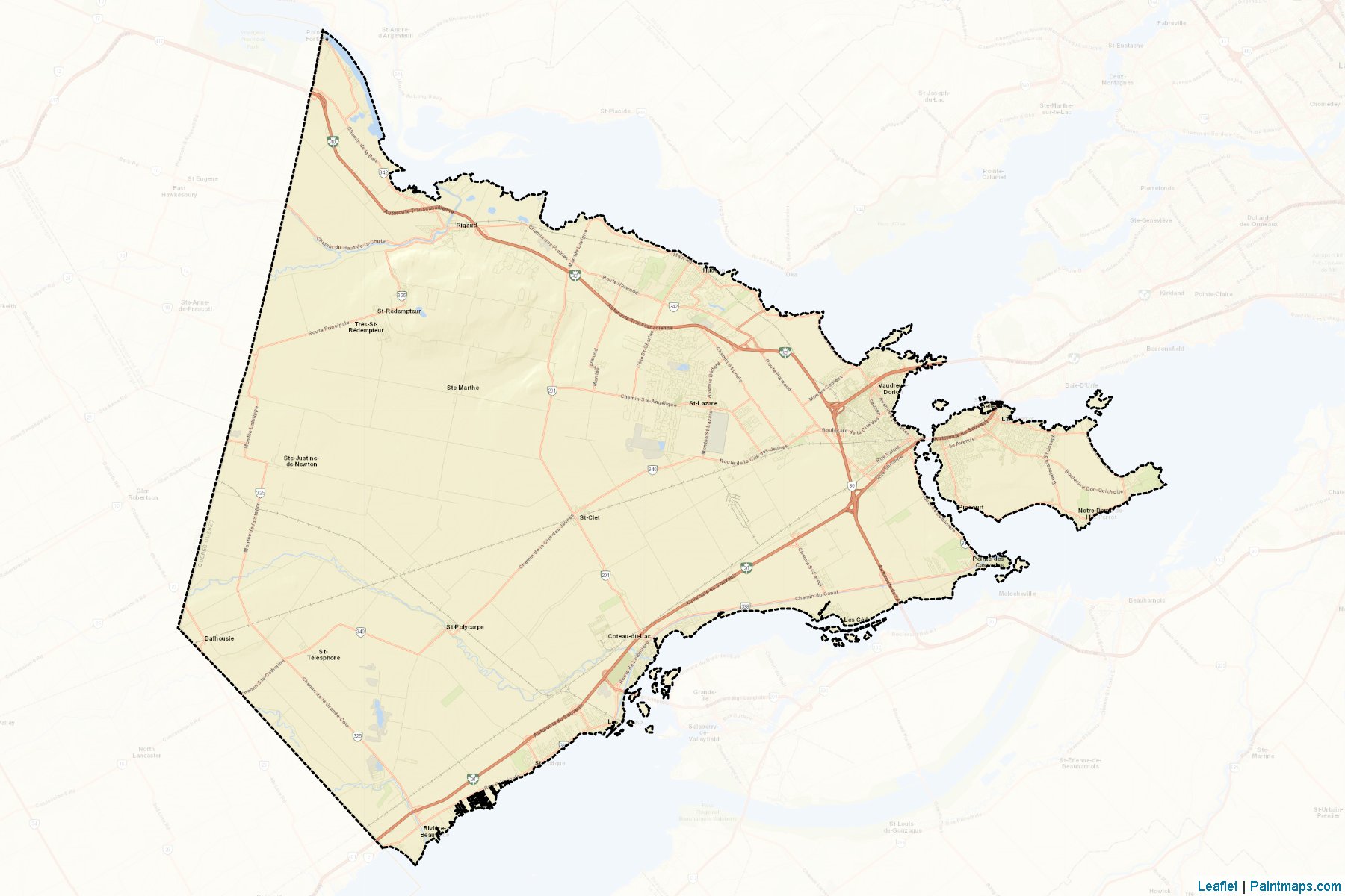 Vaudreuil-Soulanges (Quebec) Map Cropping Samples-2