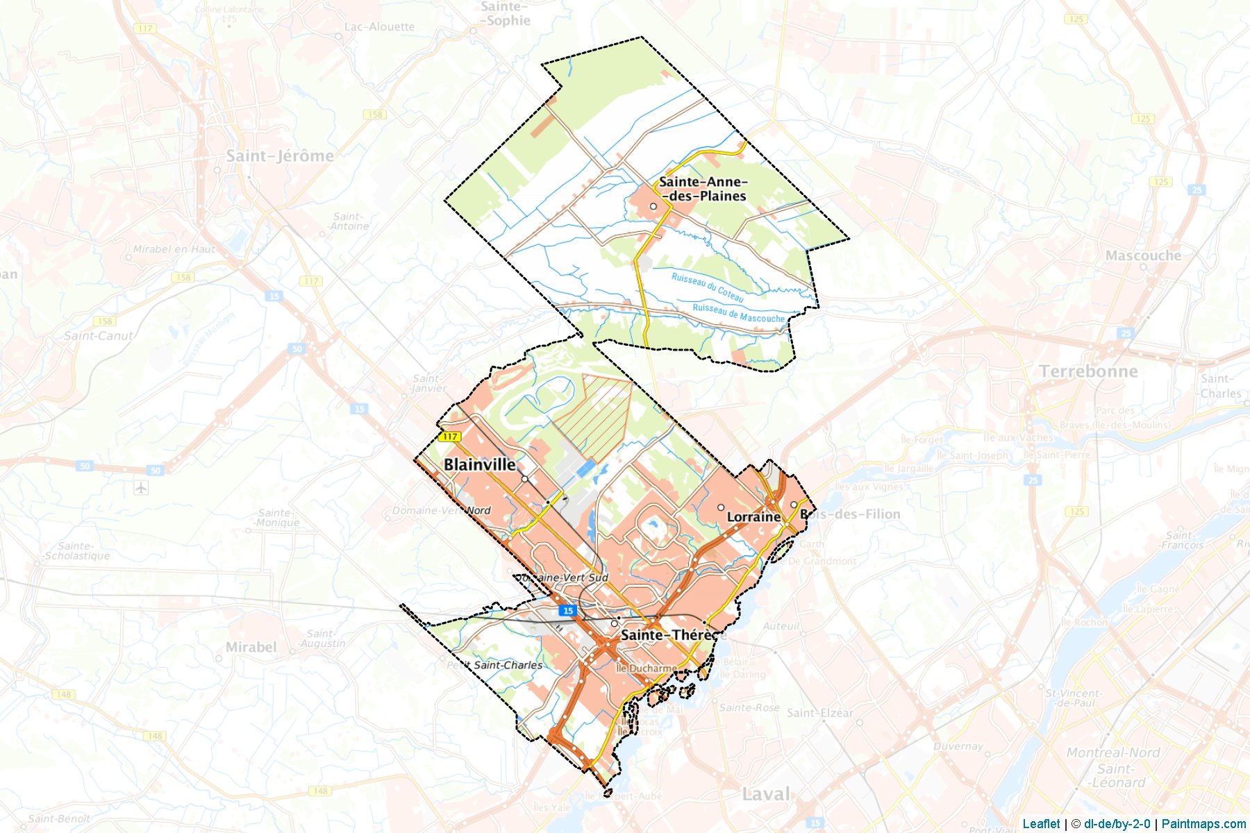 Thresce-De Blainville (Québec) Haritası Örnekleri-1