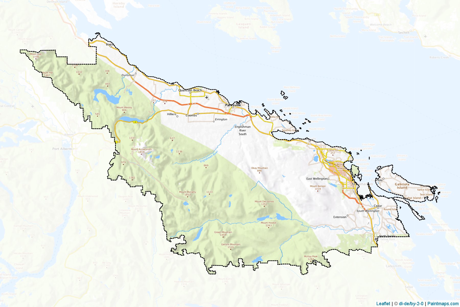 Muestras de recorte de mapas Nanaimo (British Columbia)-1