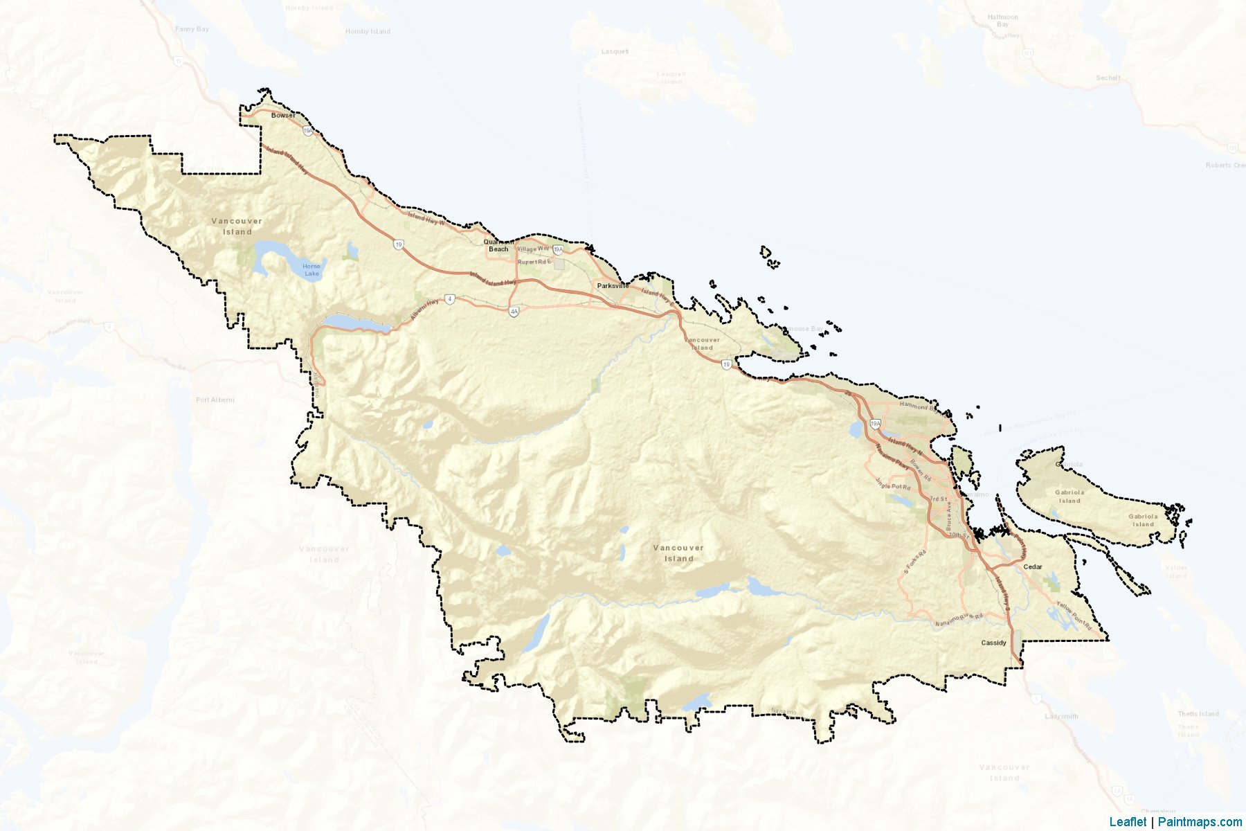 Muestras de recorte de mapas Nanaimo (British Columbia)-2