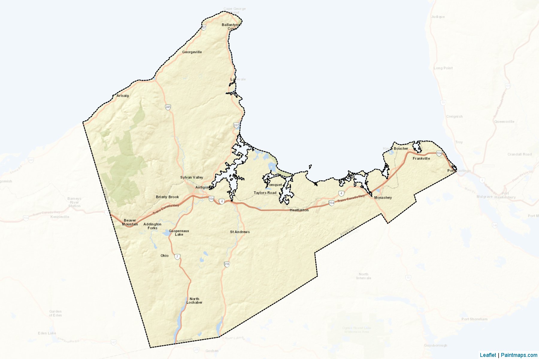 Muestras de recorte de mapas Antigonish (Nova Scotia)-2