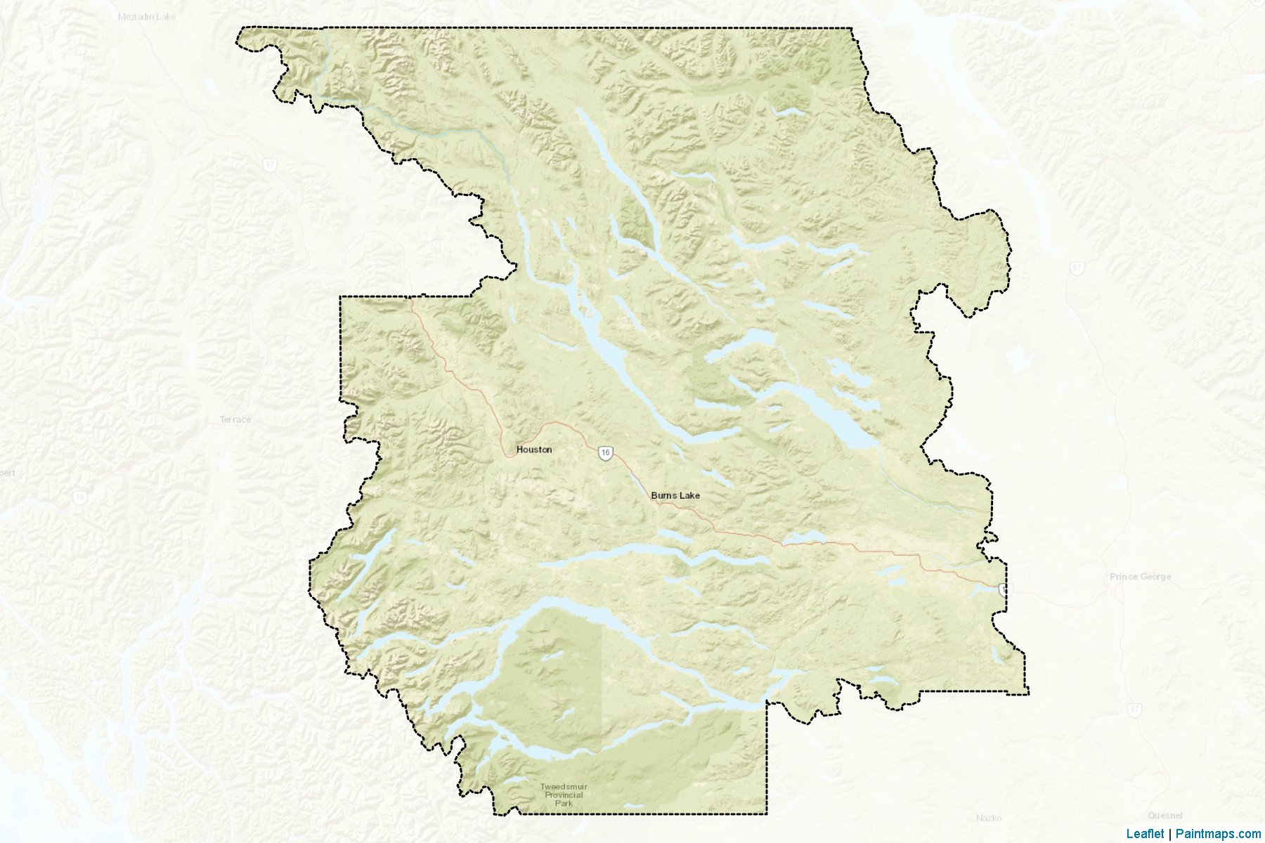 Muestras de recorte de mapas Bulkley-Nechako (British Columbia)-2