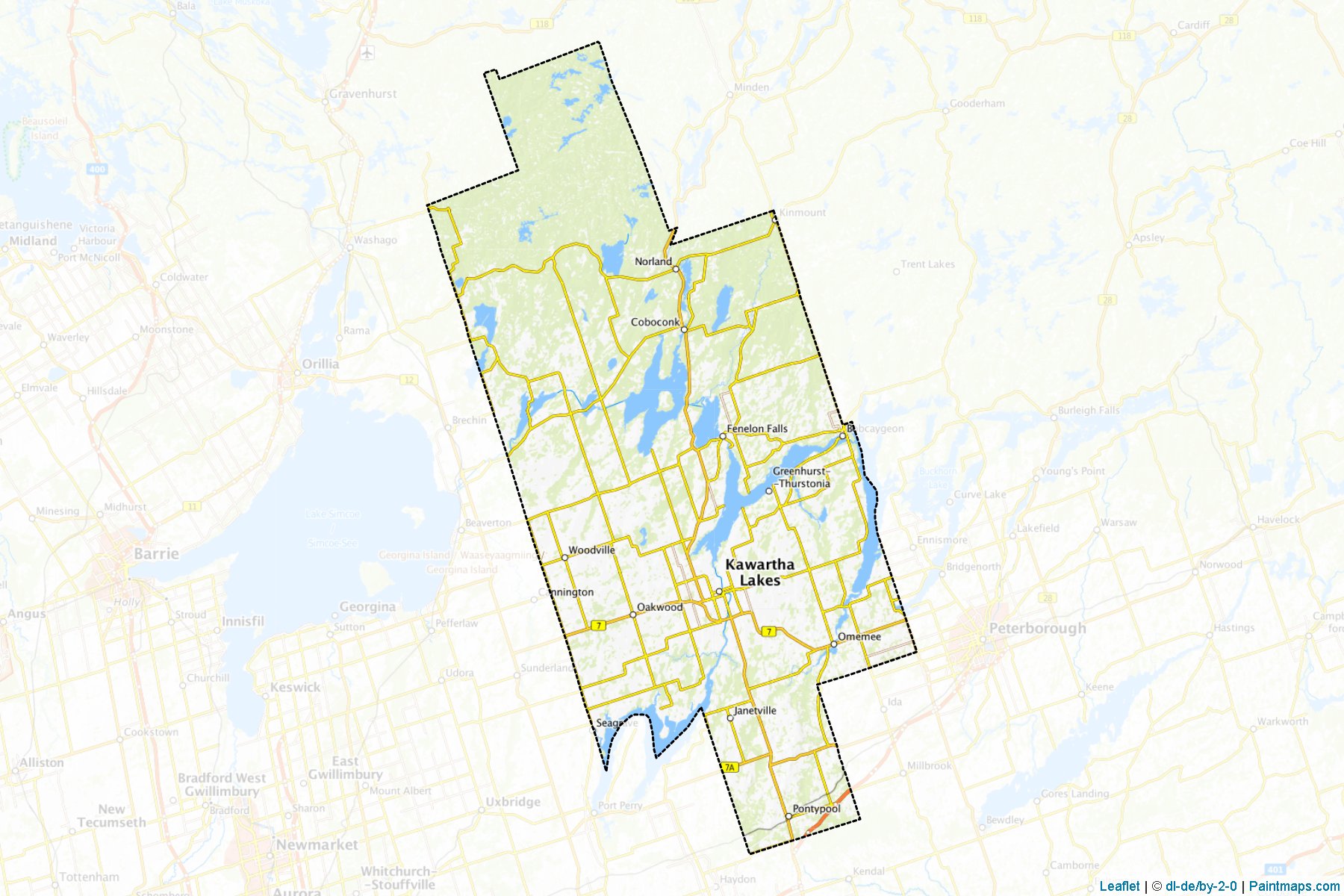 Kawartha Lakes (Ontario) Map Cropping Samples-1