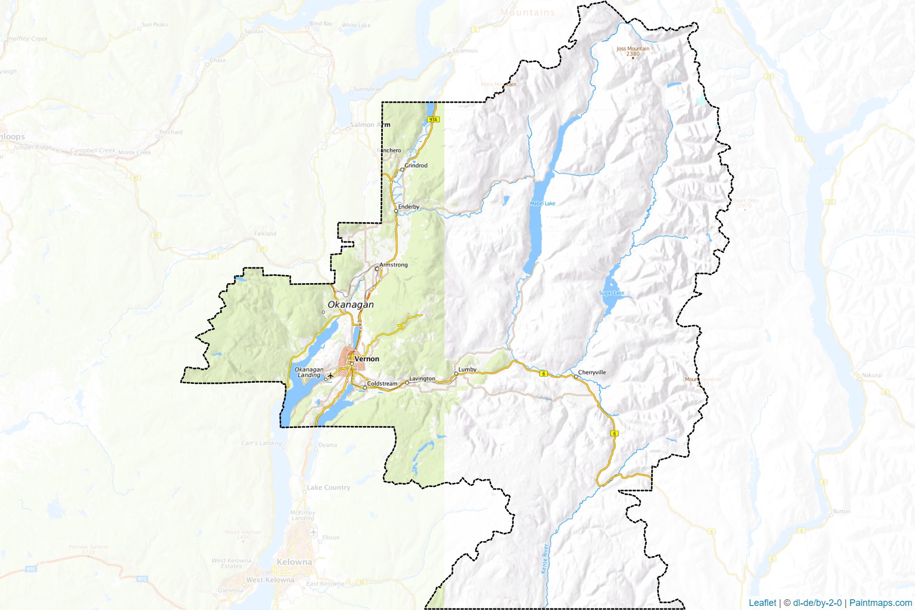 North Okanagan (Britanya Kolumbiyası) Haritası Örnekleri-1