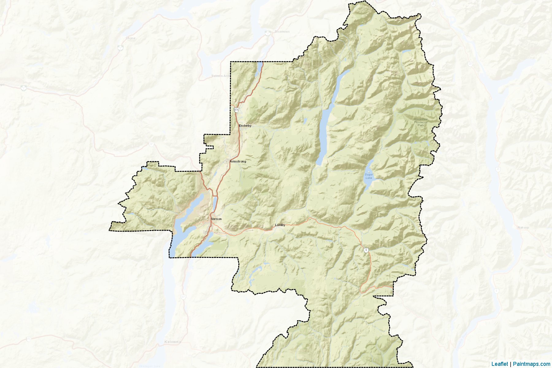 North Okanagan (British Columbia) Map Cropping Samples-2