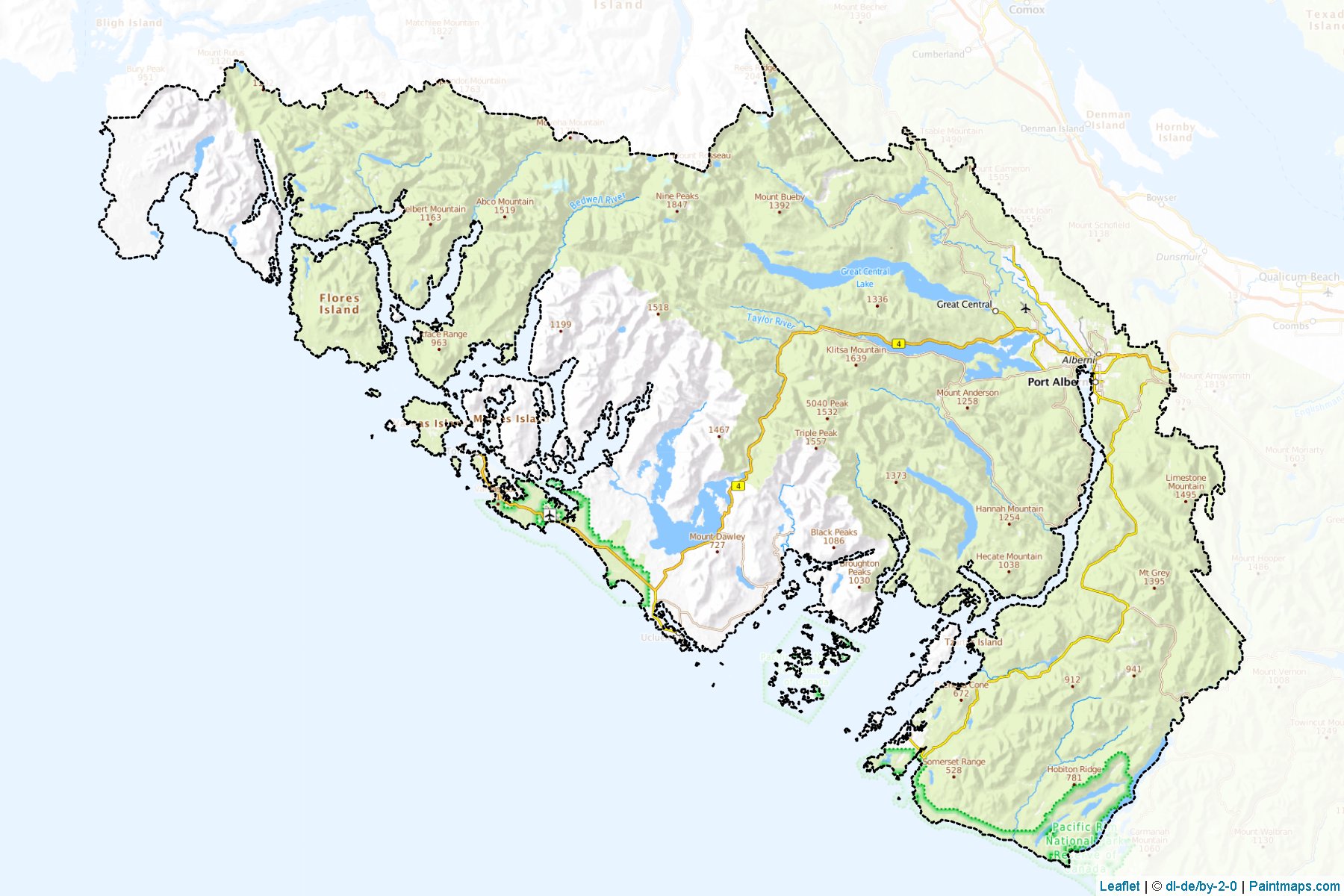 Alberni-Clayoquot (British Columbia) Map Cropping Samples-1