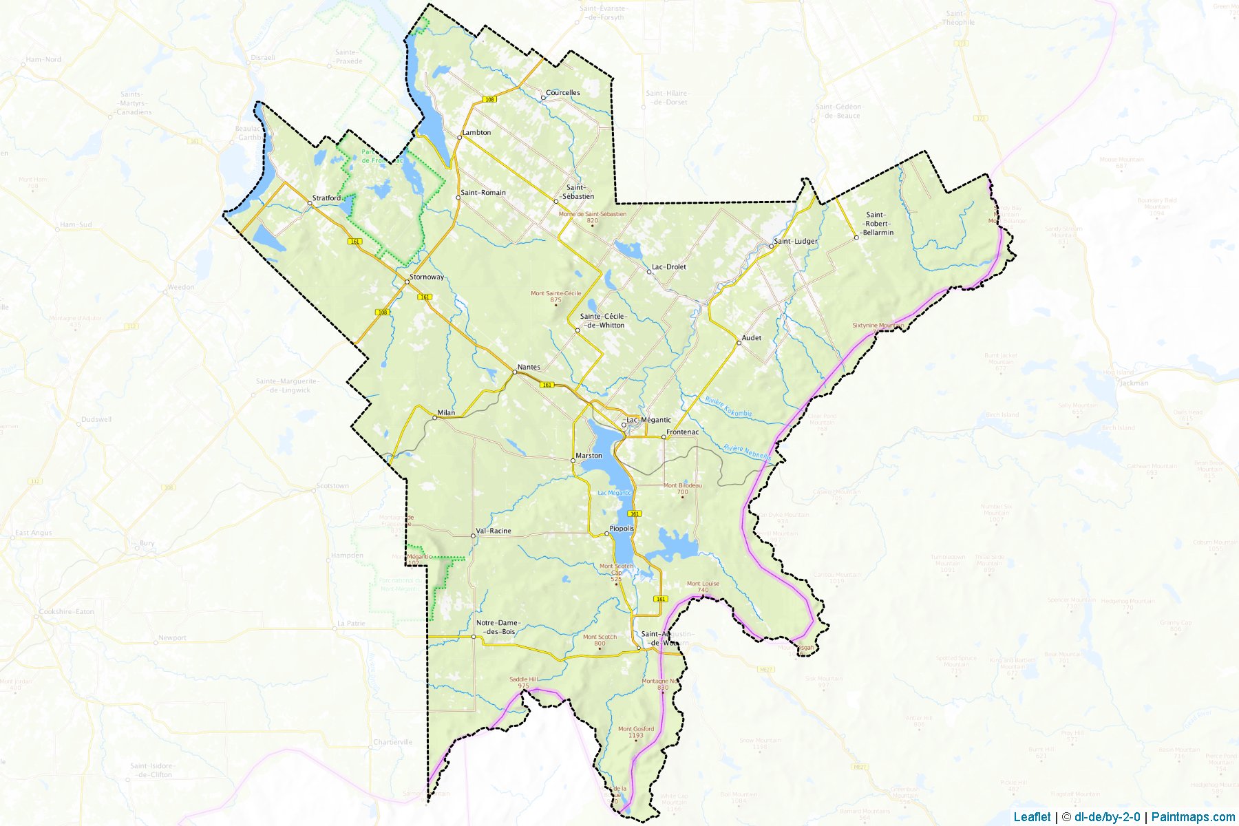 Muestras de recorte de mapas Le Granit (Quebec)-1