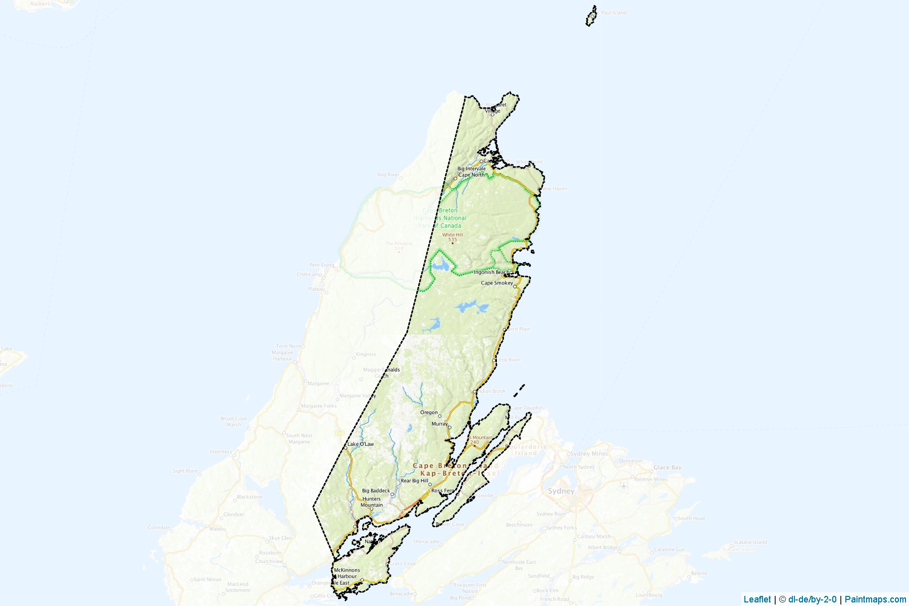 Muestras de recorte de mapas Victoria (Nova Scotia)-1