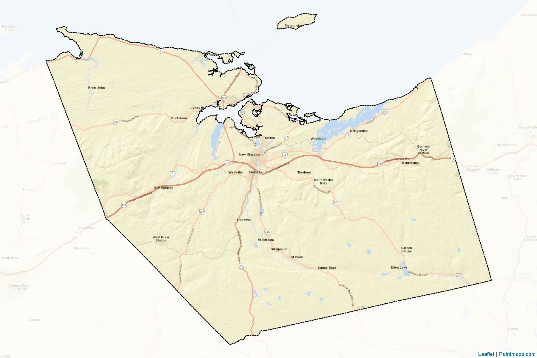 Muestras de recorte de mapas Pictou (Nova Scotia)-2