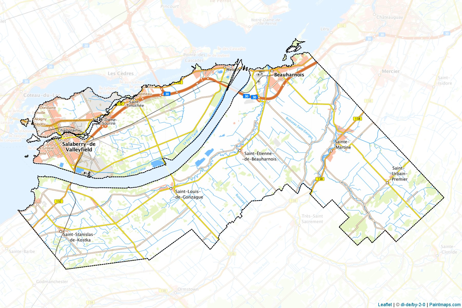 Beauharnois-Salaberry (Quebec) Map Cropping Samples-1