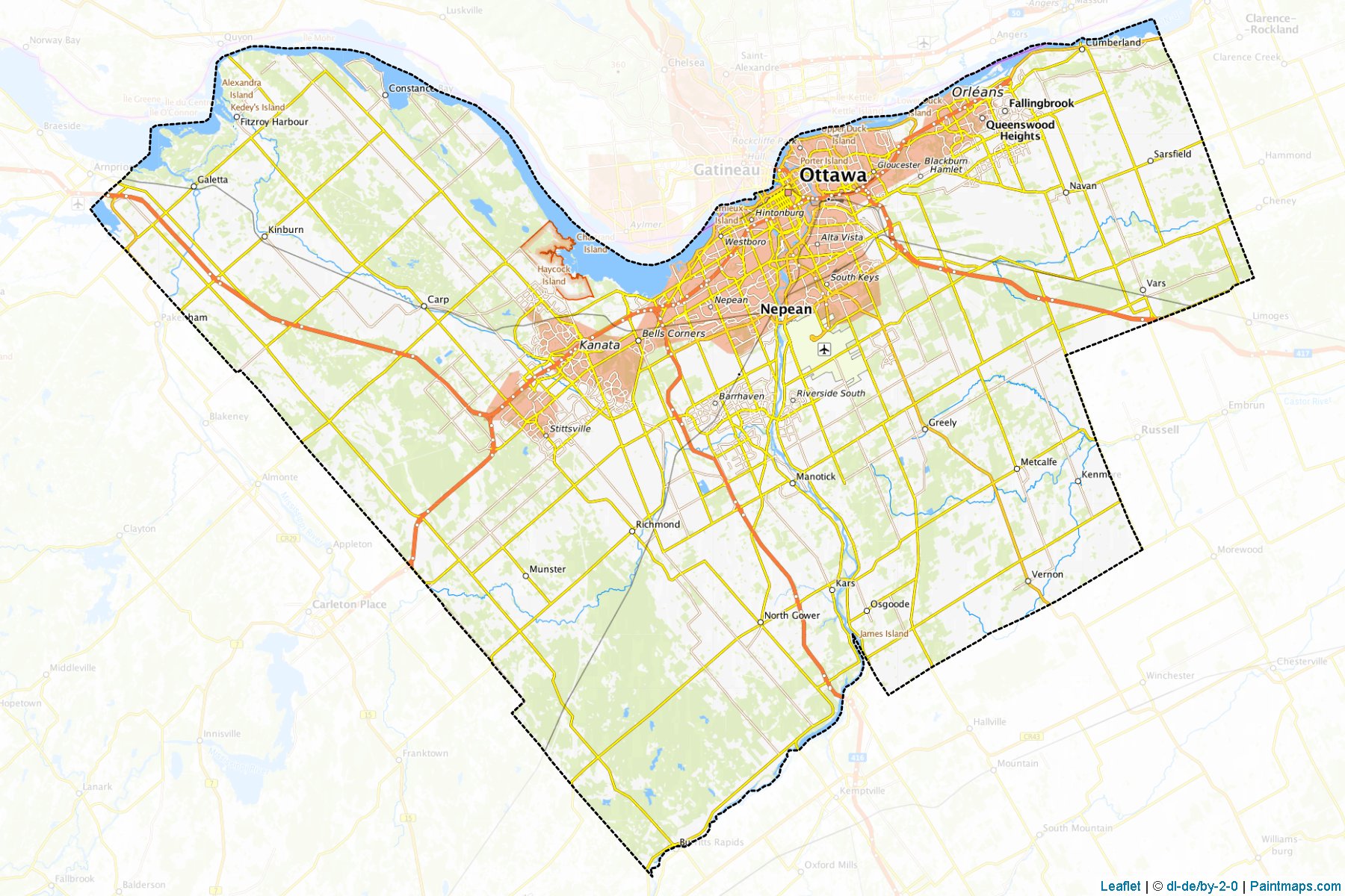 Muestras de recorte de mapas Ottawa (Ontario)-1