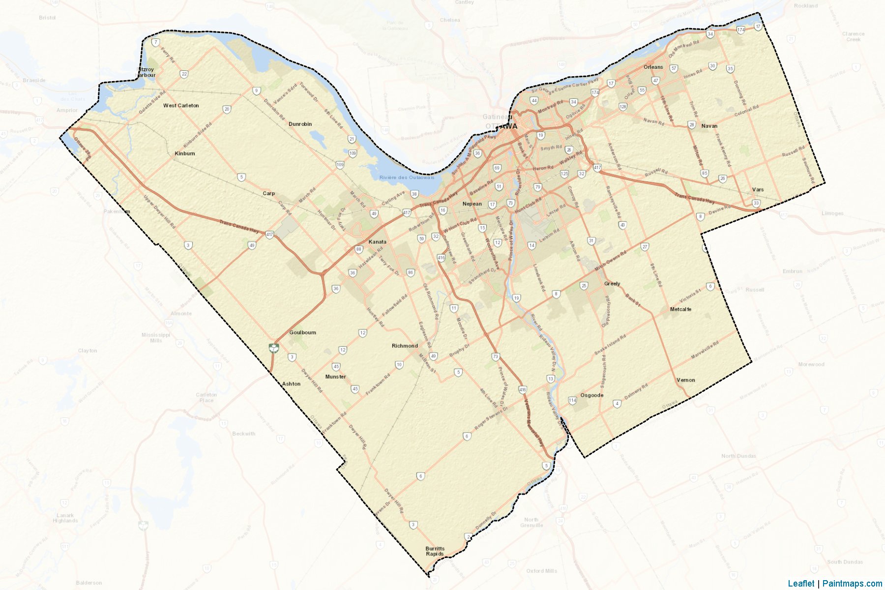 Muestras de recorte de mapas Ottawa (Ontario)-2