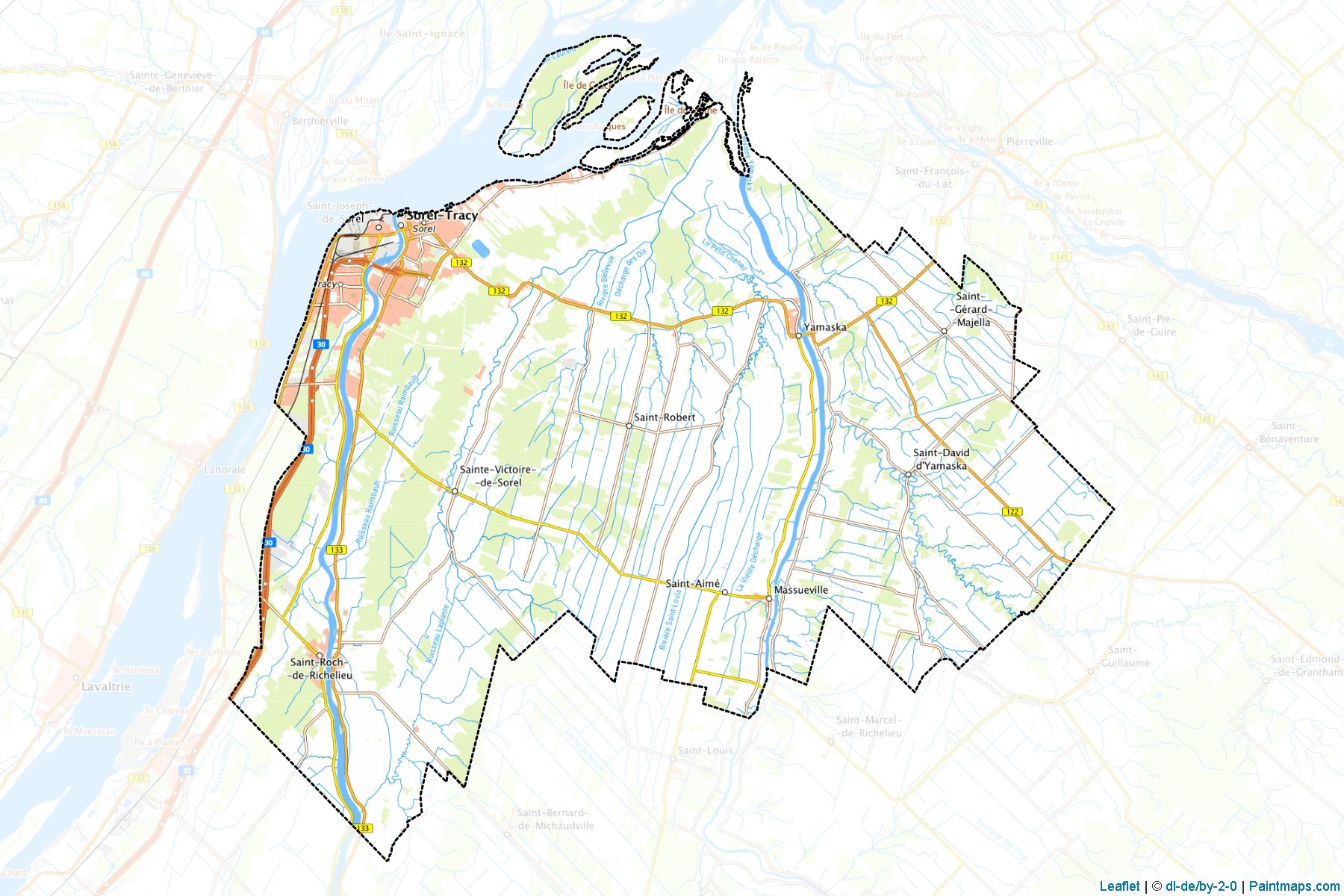 Pierre-De Saurel (Quebec) Map Cropping Samples-1