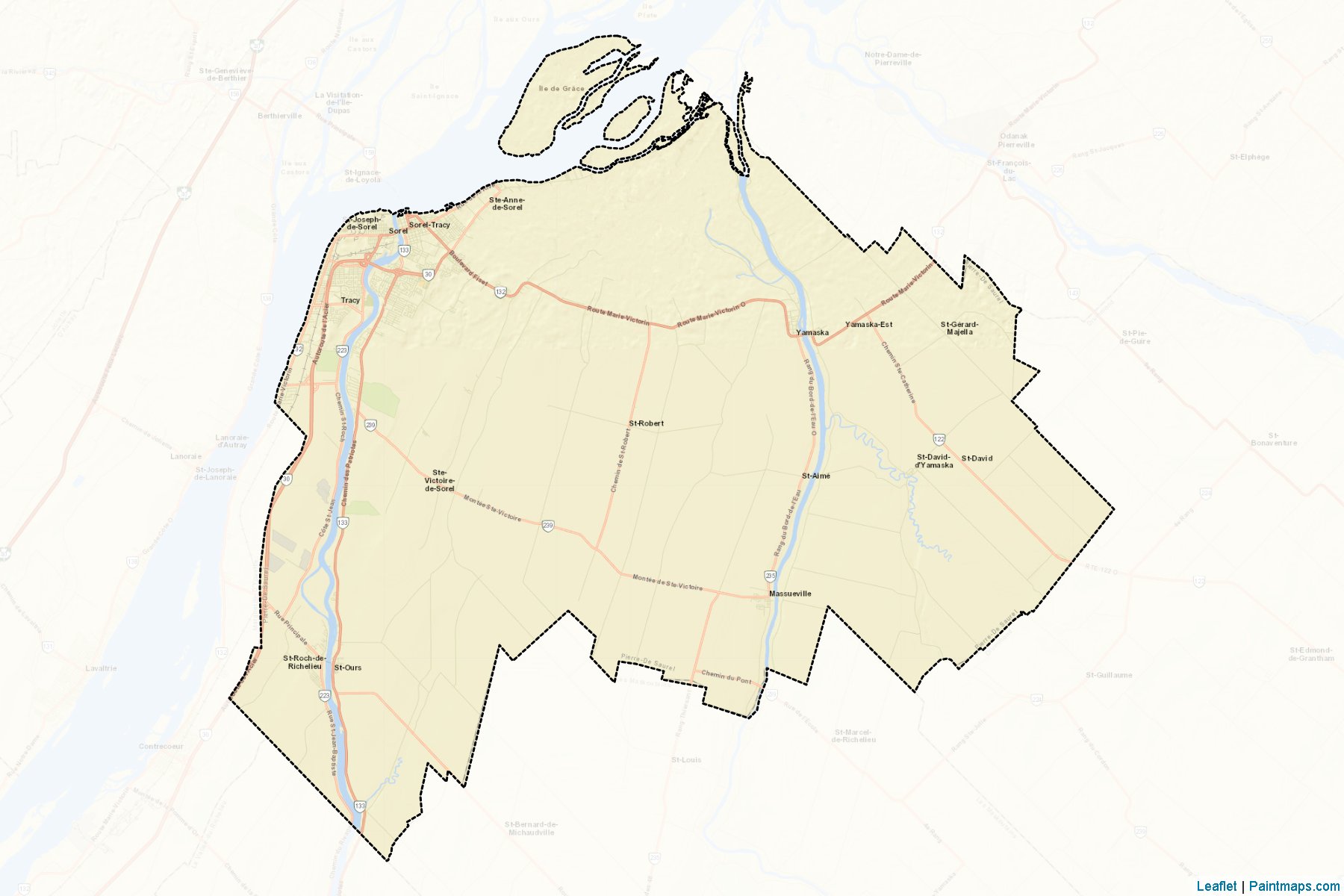 Pierre-De Saurel (Quebec) Map Cropping Samples-2