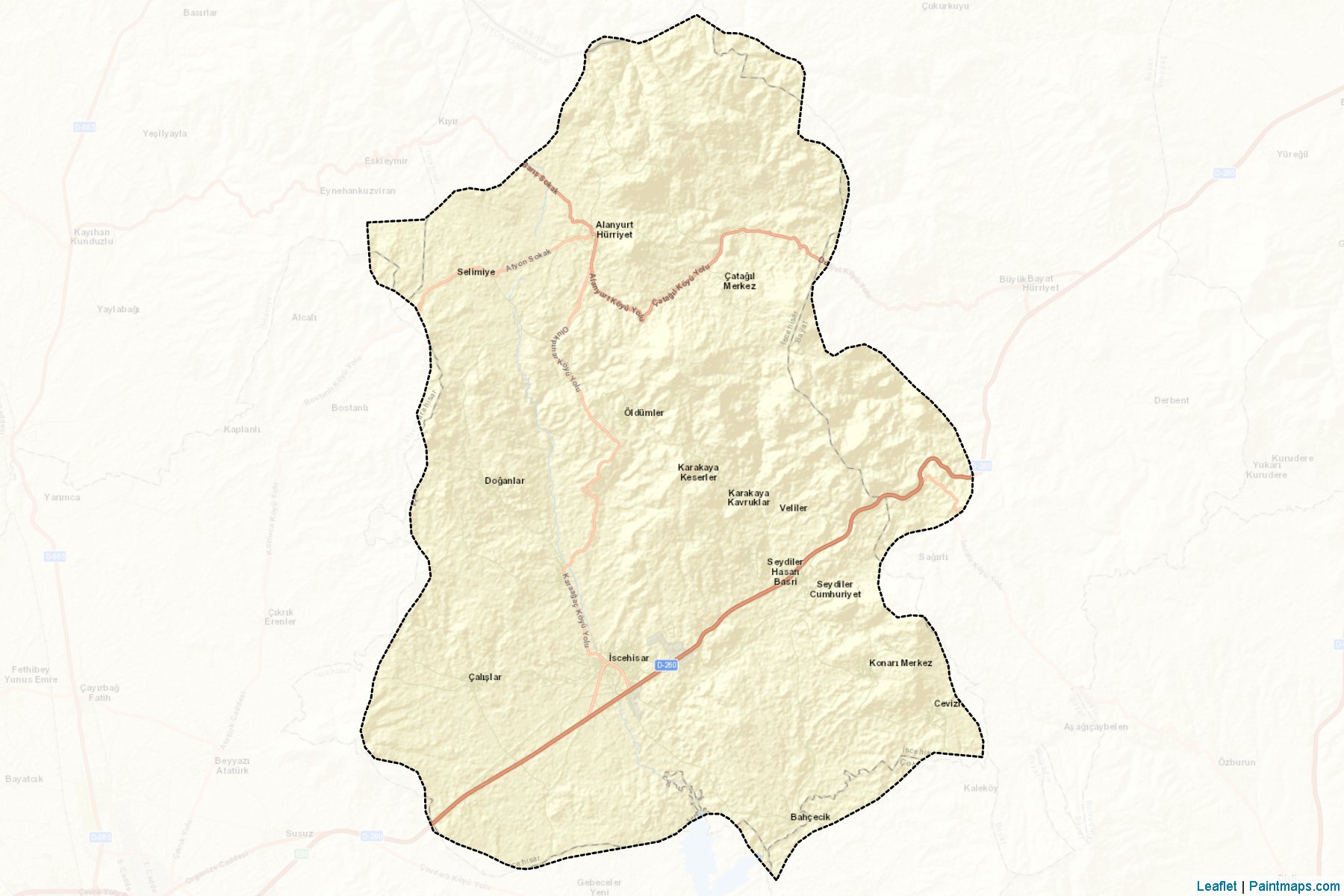 İscehisar (Afyonkarahisar) Haritası Örnekleri-2