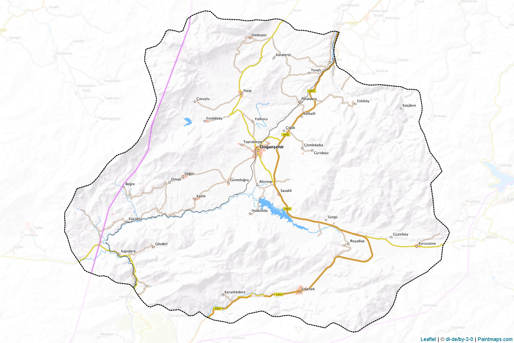 Muestras de recorte de mapas Doğanşehir (Malatya)-1