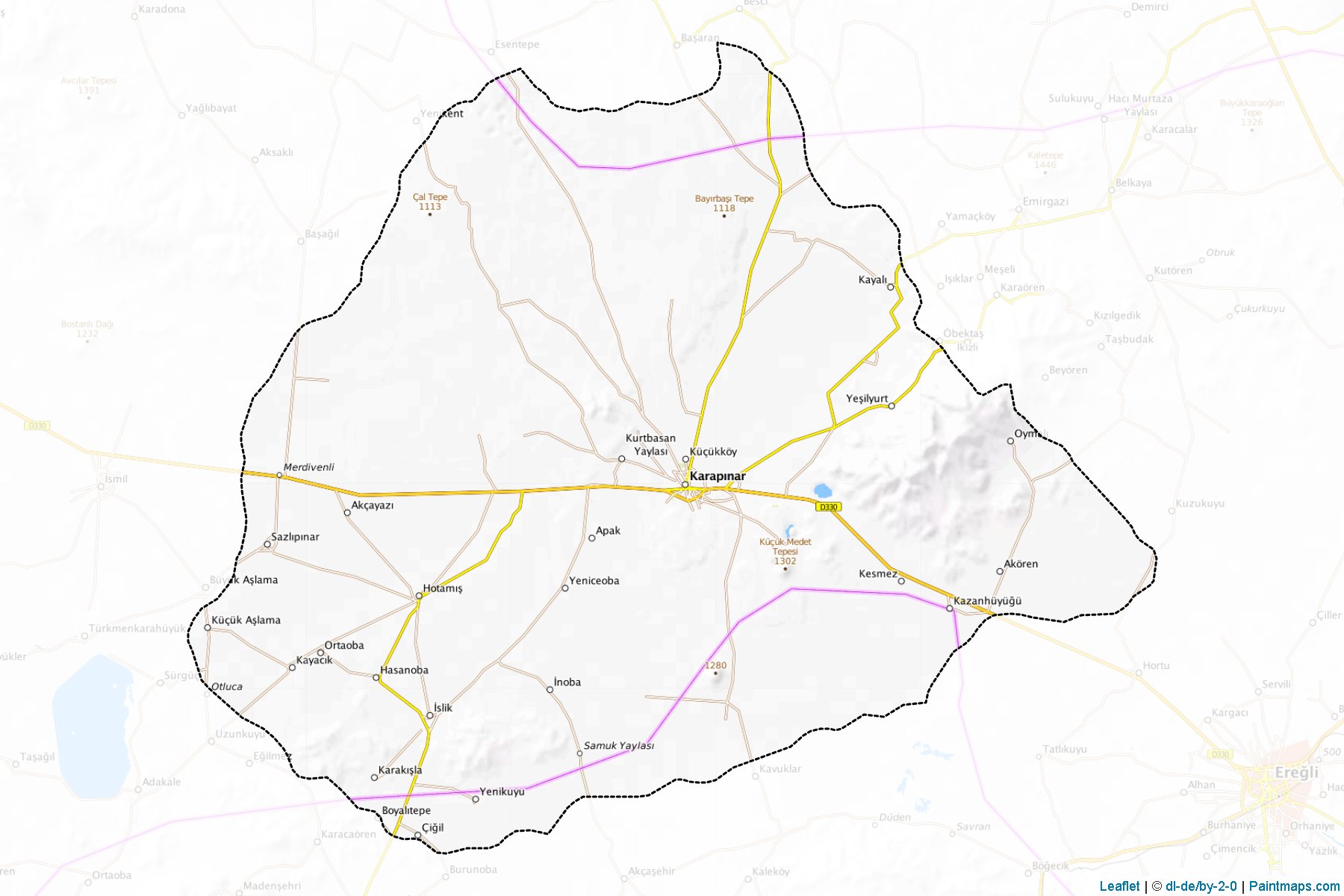 Muestras de recorte de mapas Karapınar (Konya)-1