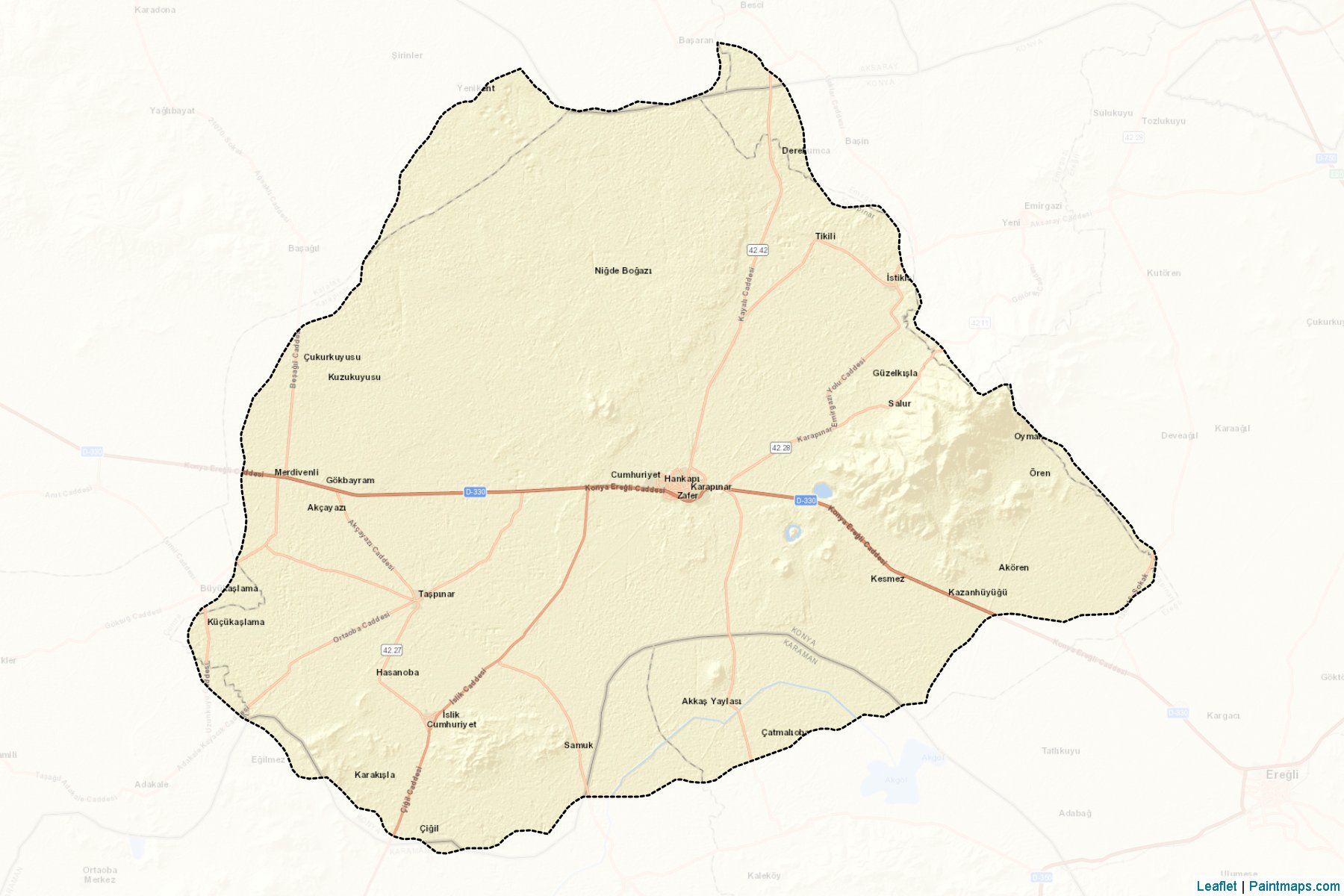 Muestras de recorte de mapas Karapınar (Konya)-2