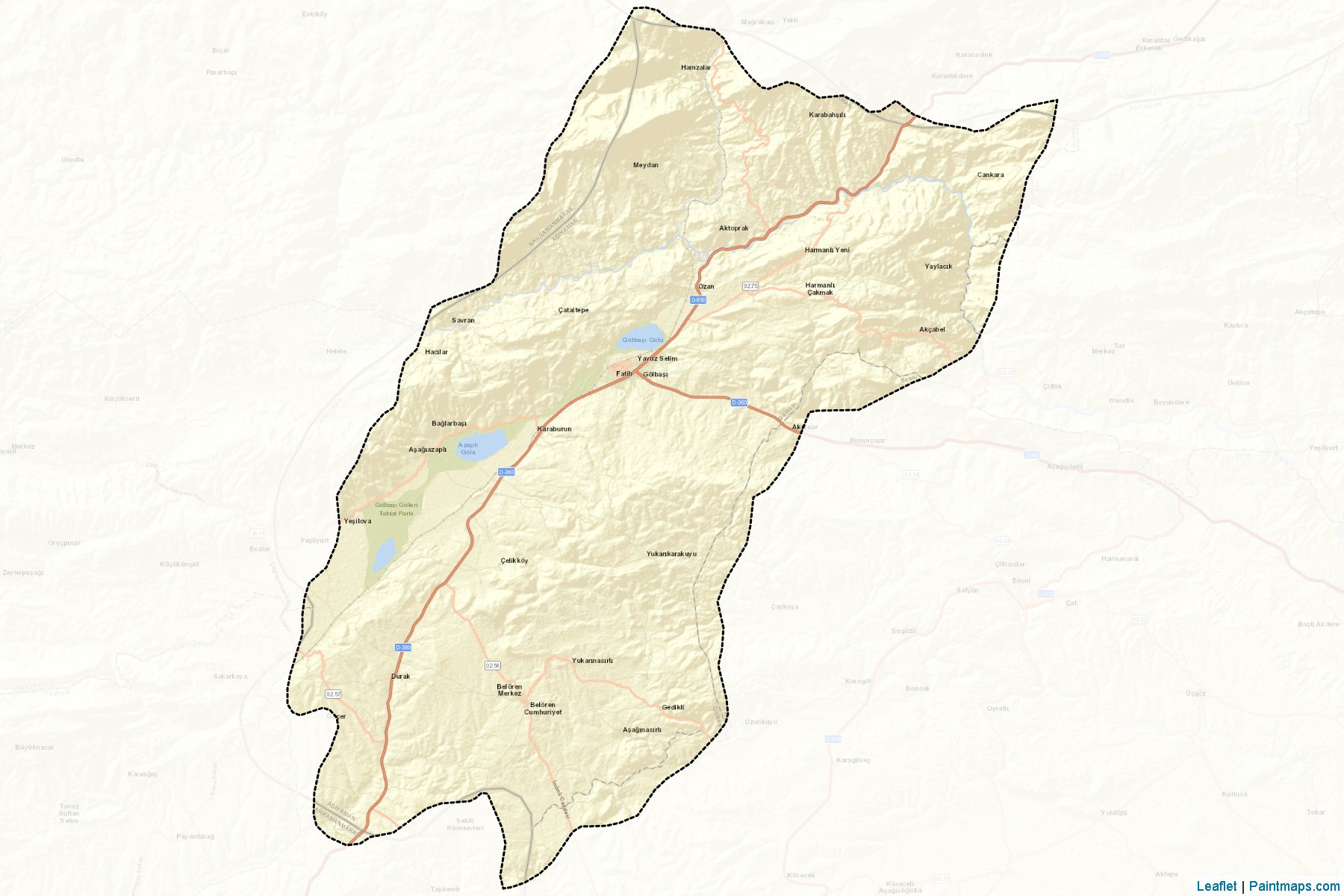 Muestras de recorte de mapas Gölbaşı (Adiyaman)-2