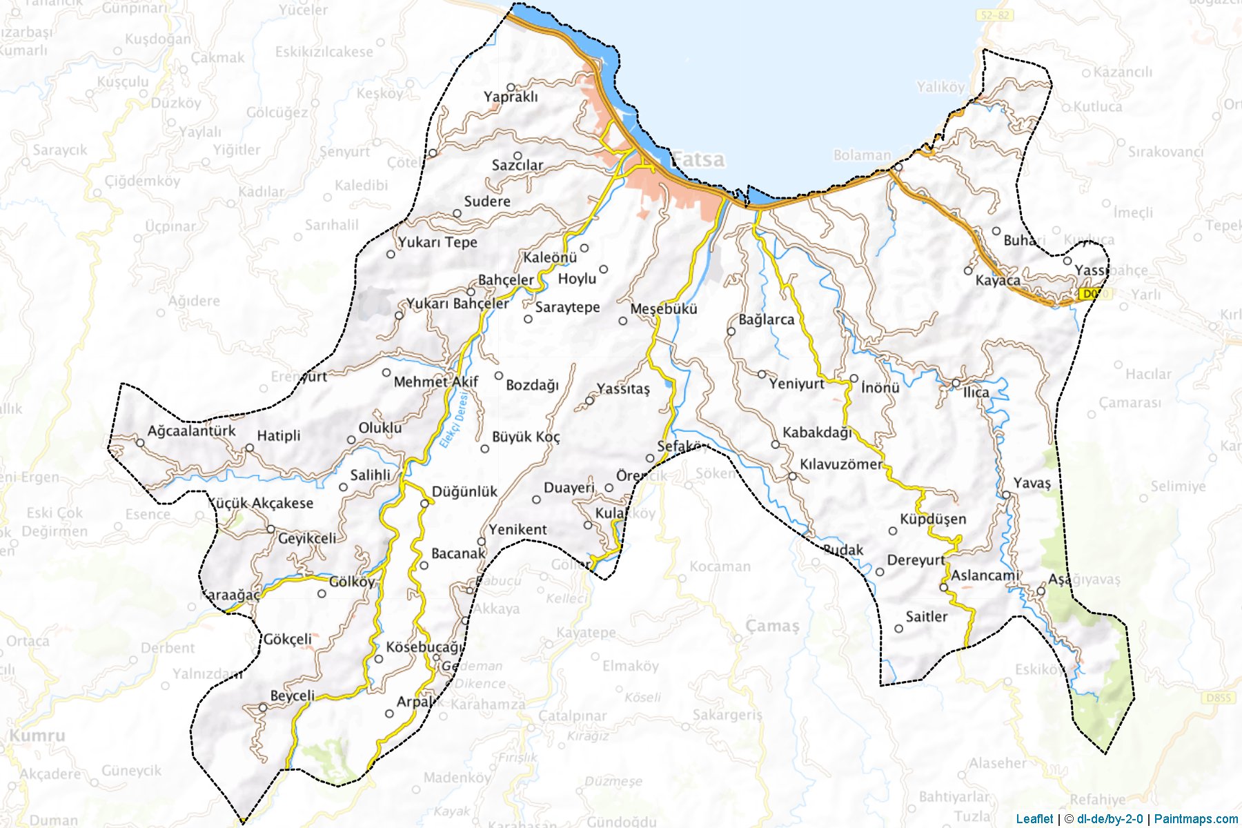 Muestras de recorte de mapas Fatsa (Ordu)-1