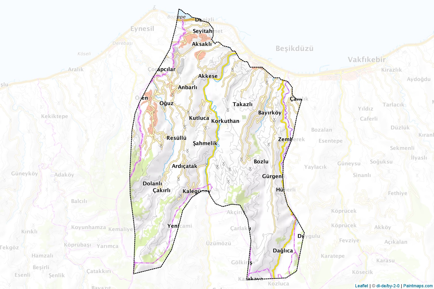 Muestras de recorte de mapas Beşikdüzü (Trabzon)-1