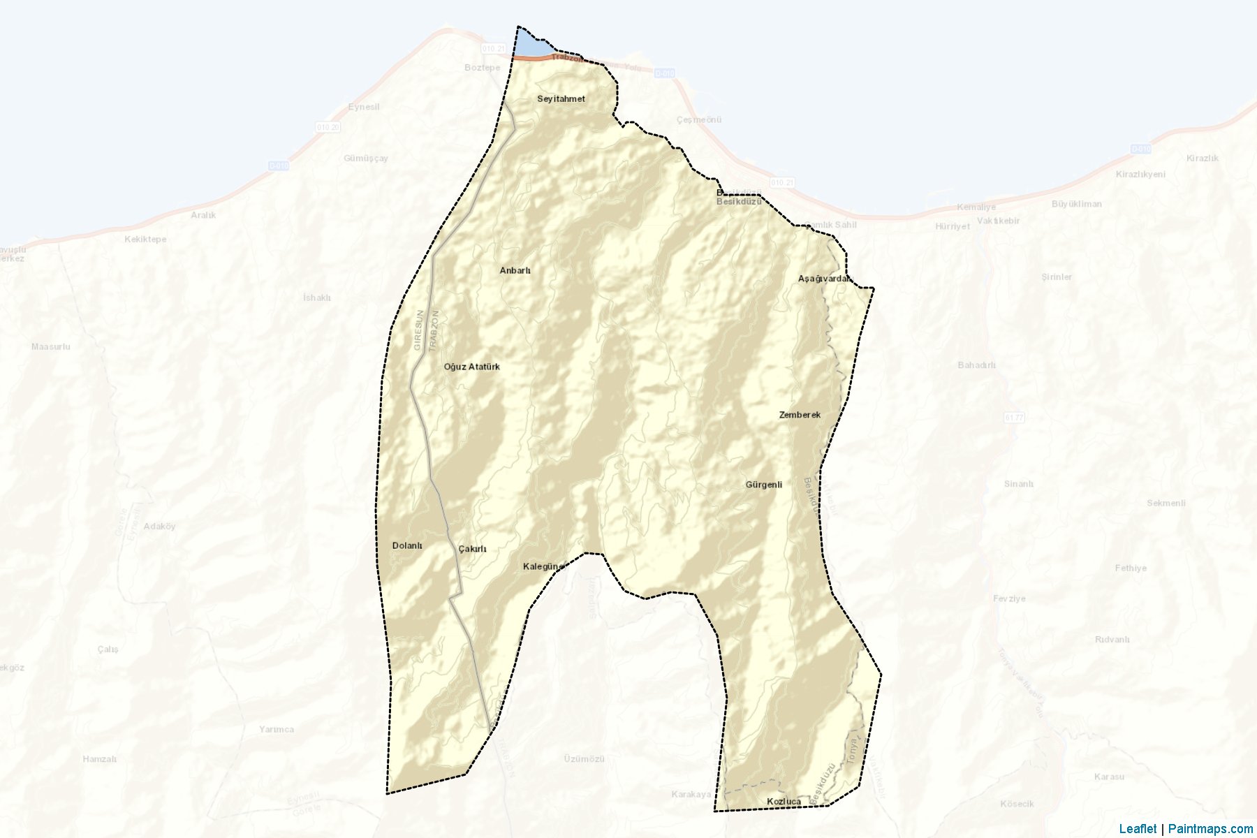 Muestras de recorte de mapas Beşikdüzü (Trabzon)-2