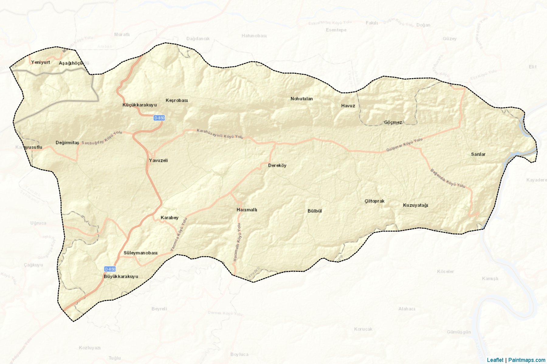 Muestras de recorte de mapas Yavuzeli (Gaziantep)-2