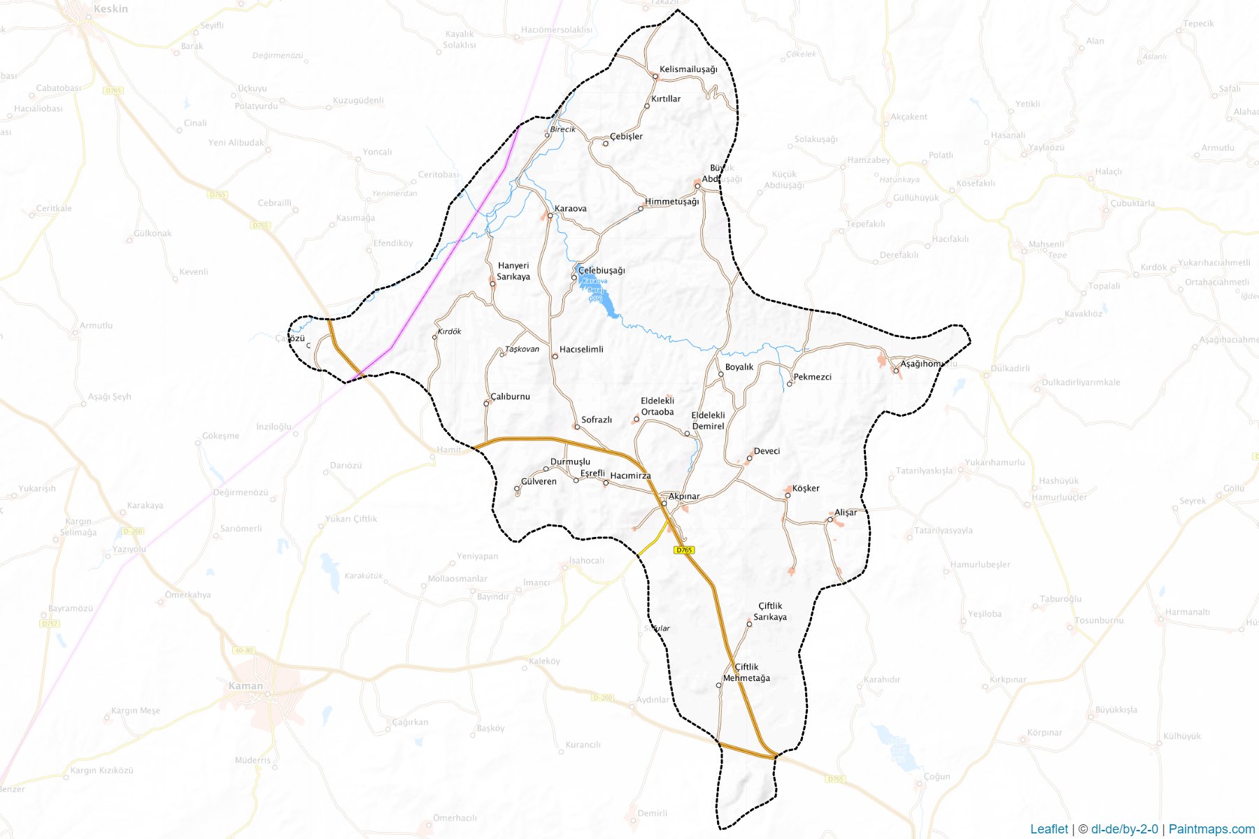 Muestras de recorte de mapas Akpınar (Kirsehir)-1