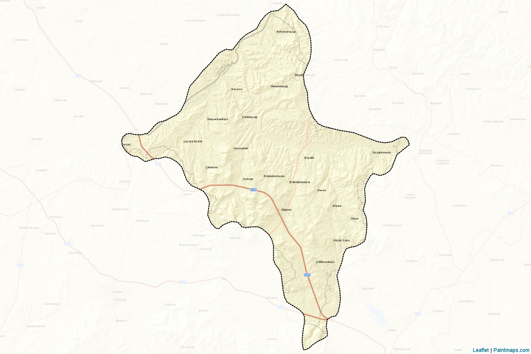 Muestras de recorte de mapas Akpınar (Kirsehir)-2