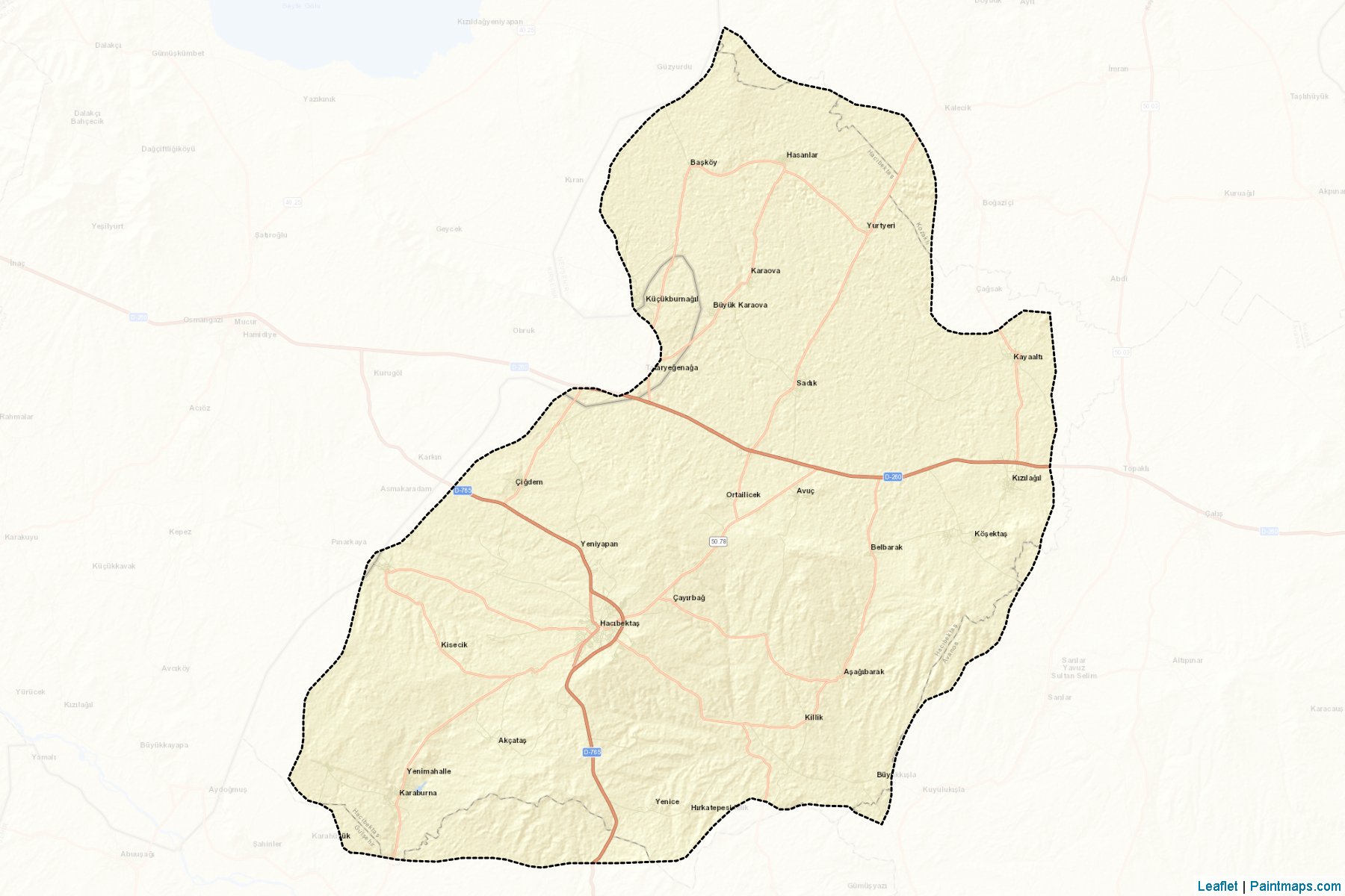 Muestras de recorte de mapas Hacıbektaş (Nevsehir)-2