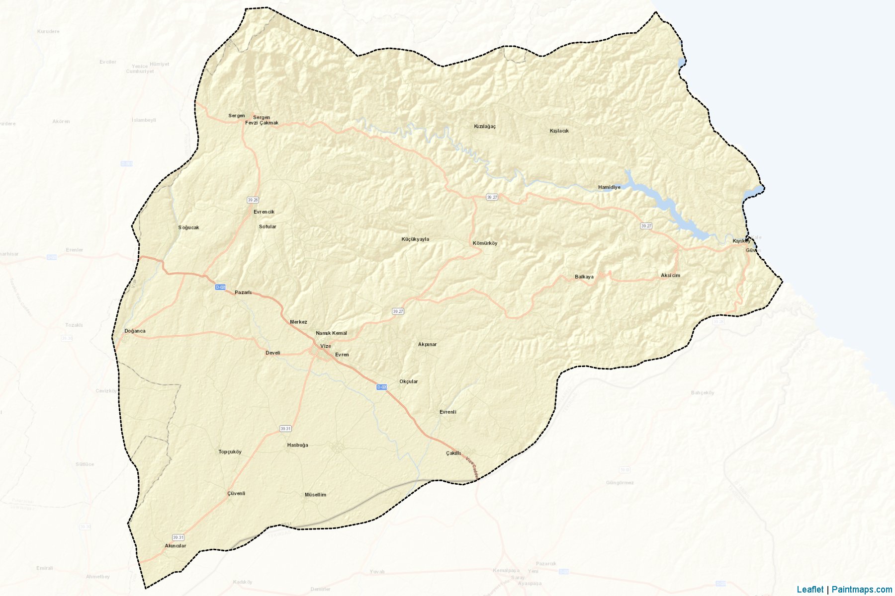 Vize (Kırklareli) Haritası Örnekleri-2