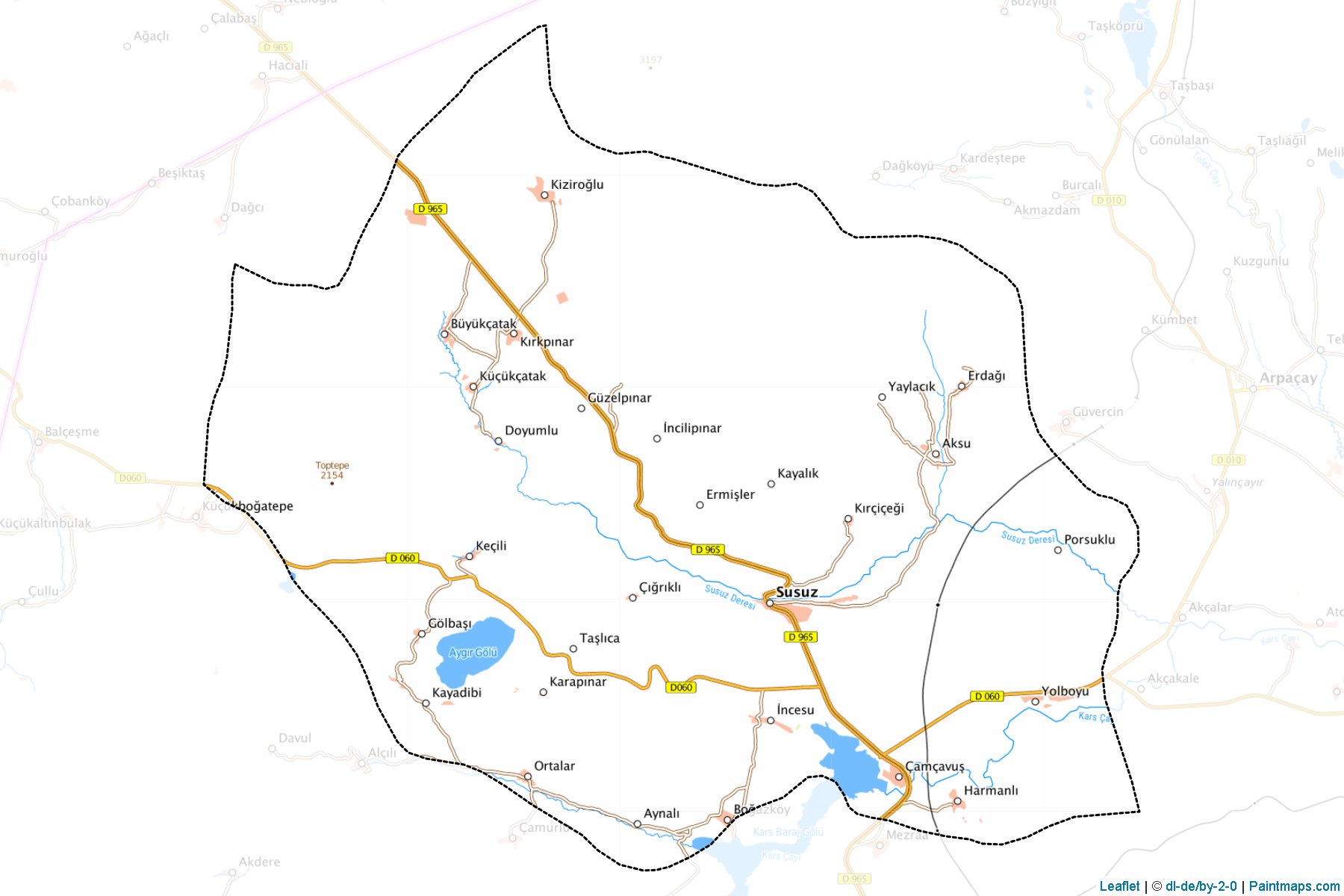 Muestras de recorte de mapas Susuz (Kars)-1