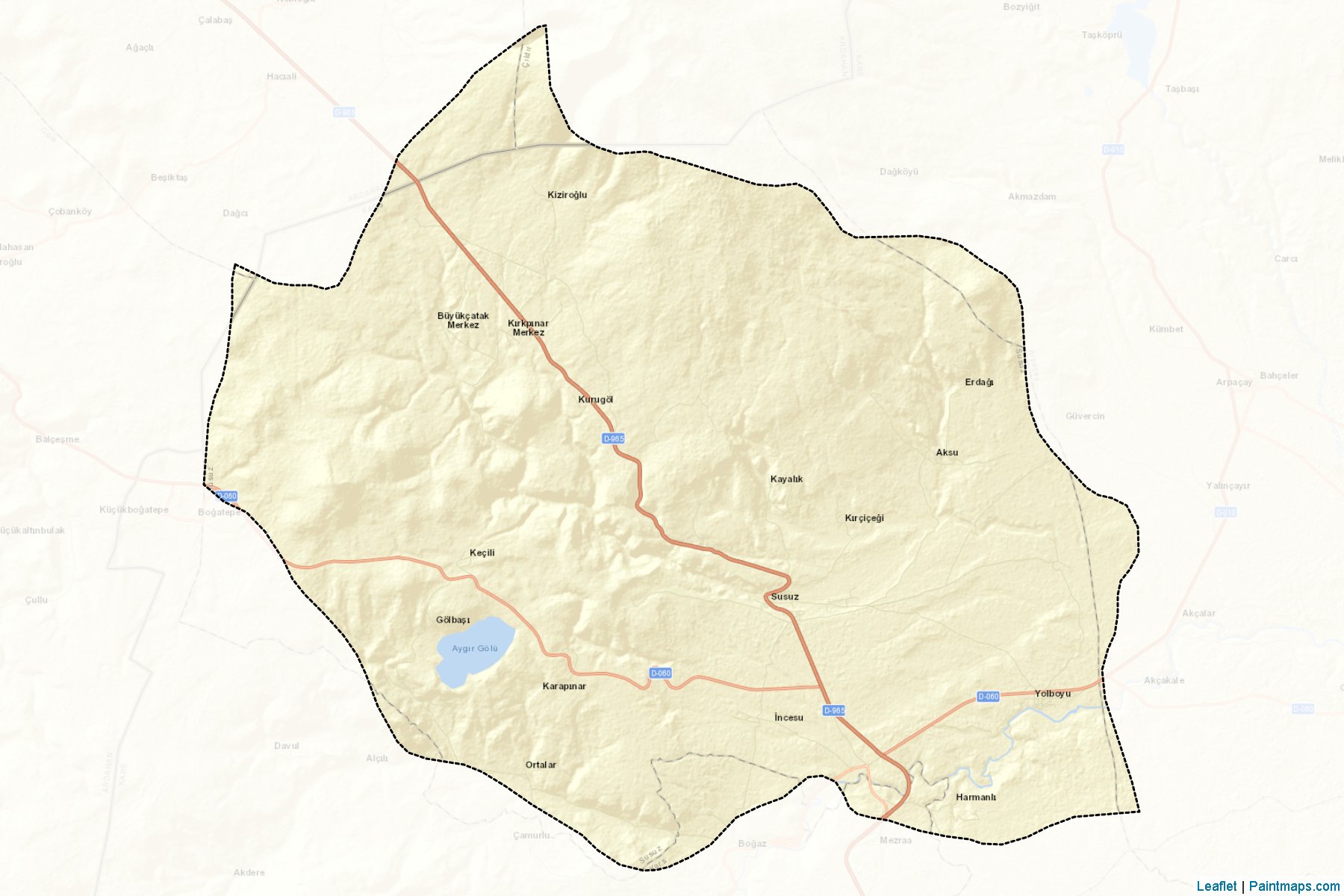 Muestras de recorte de mapas Susuz (Kars)-2