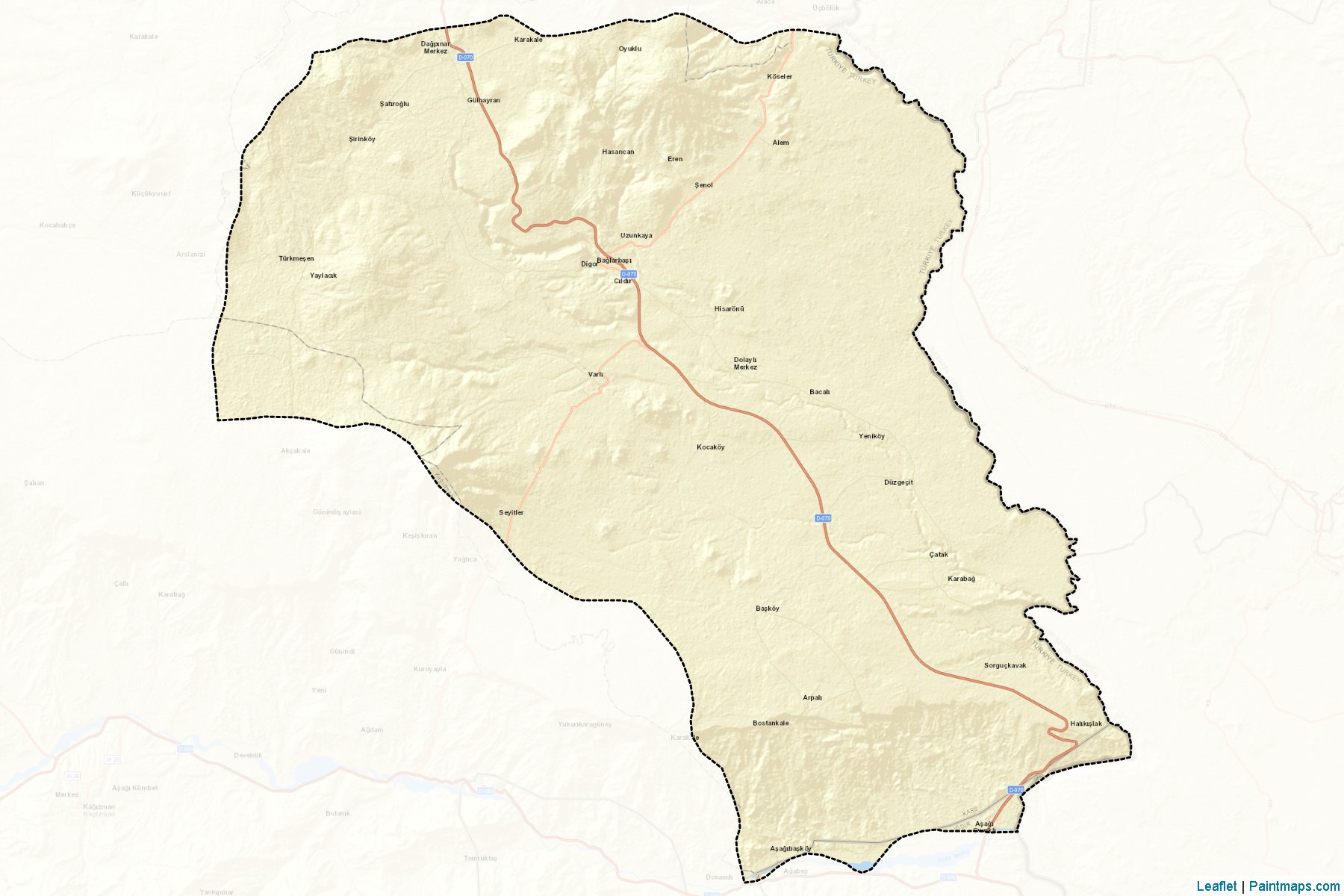 Muestras de recorte de mapas Digor (Kars)-2