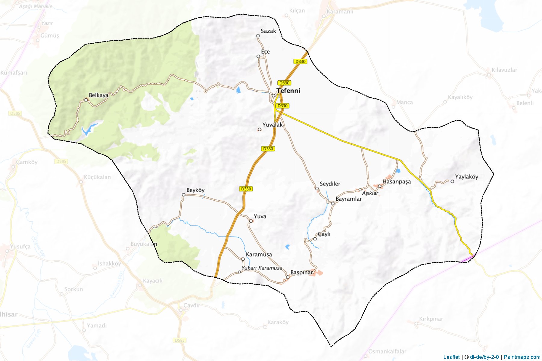 Tefenni (Burdur) Haritası Örnekleri-1