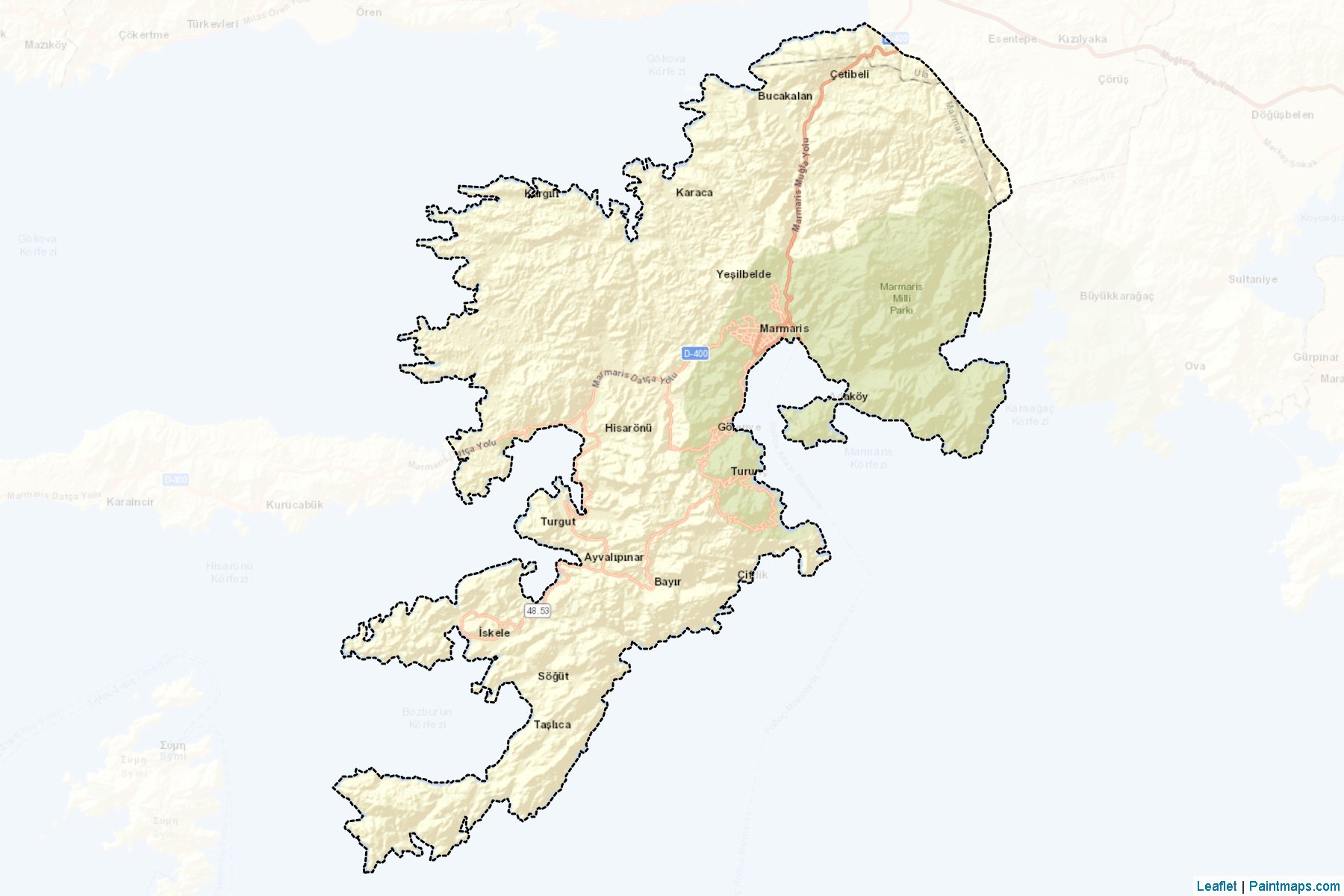 Muestras de recorte de mapas Marmaris (Mugla)-2