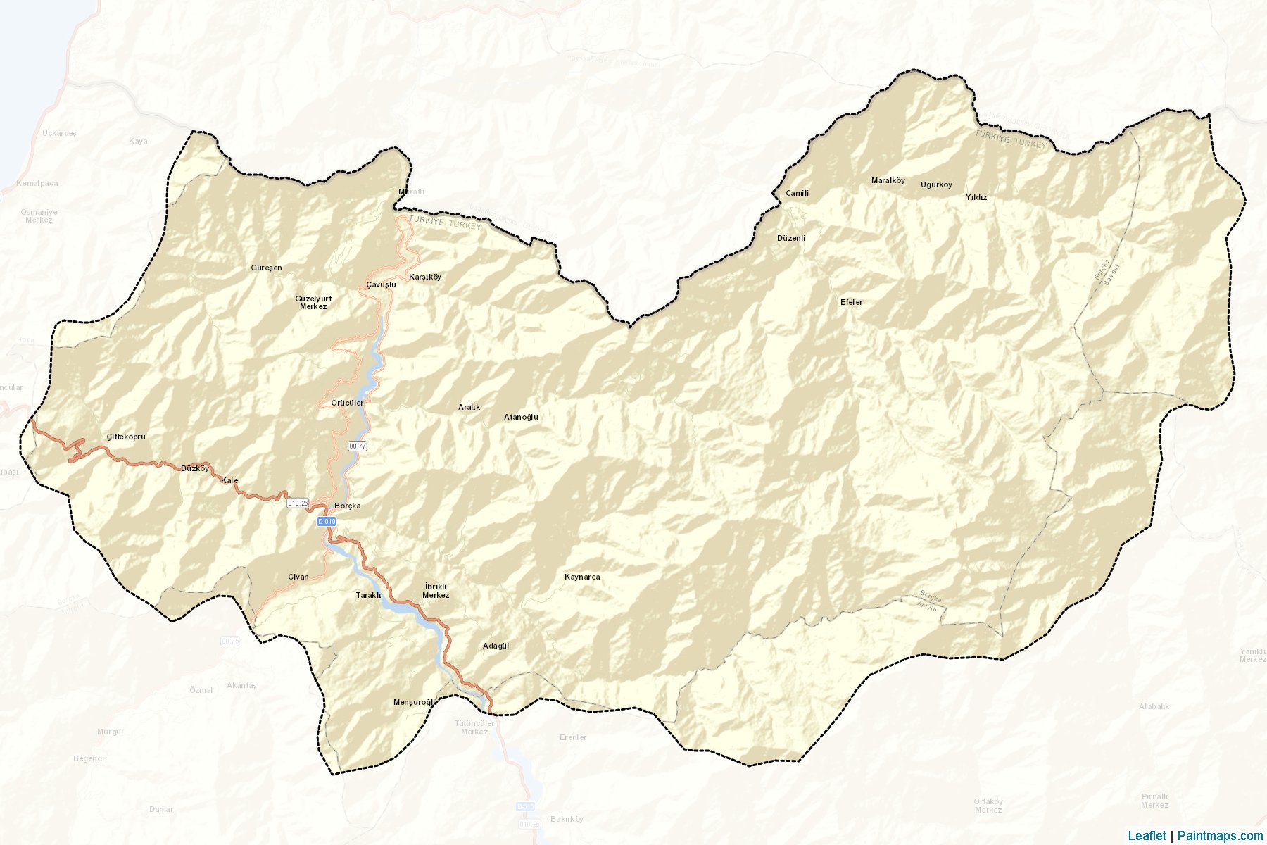 Borçka (Artvin) Haritası Örnekleri-2