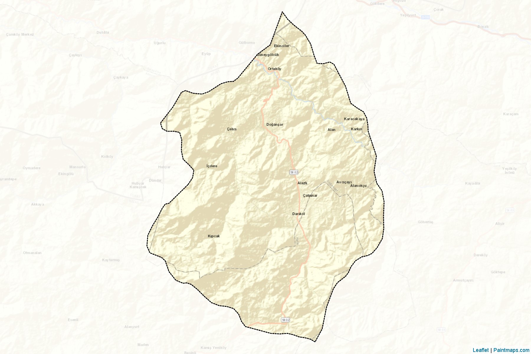 Muestras de recorte de mapas Doğanşar (Sivas)-2