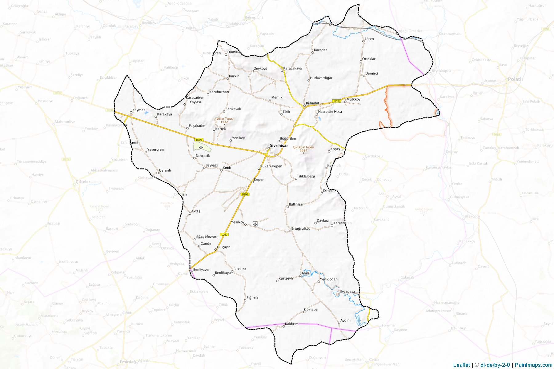 Muestras de recorte de mapas Sivrihisar (Eskisehir)-1