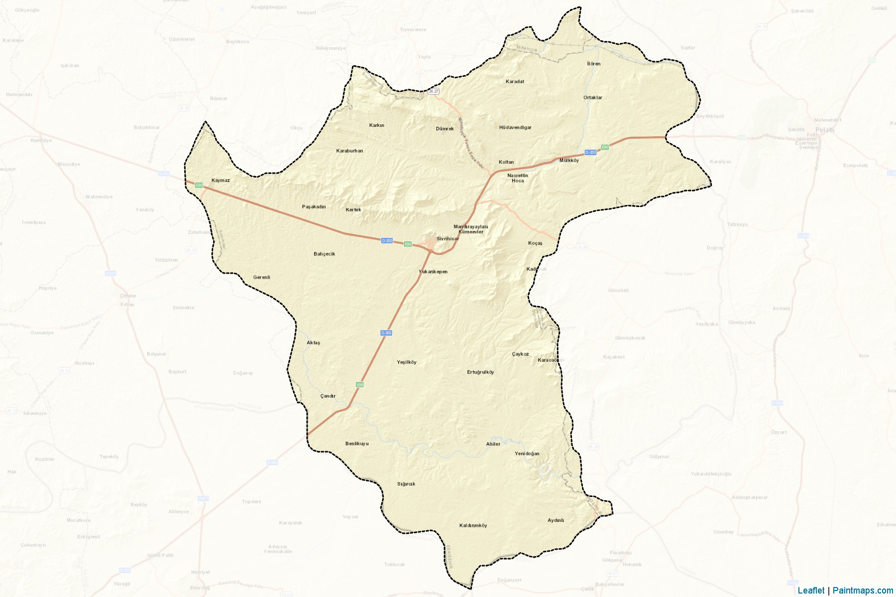 Muestras de recorte de mapas Sivrihisar (Eskisehir)-2