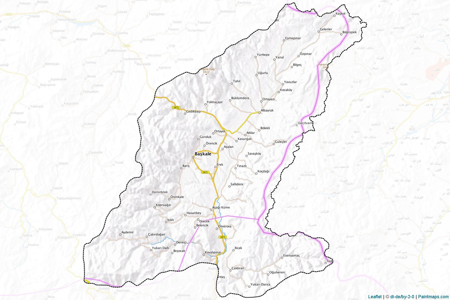 Muestras de recorte de mapas Başkale (Van)-1