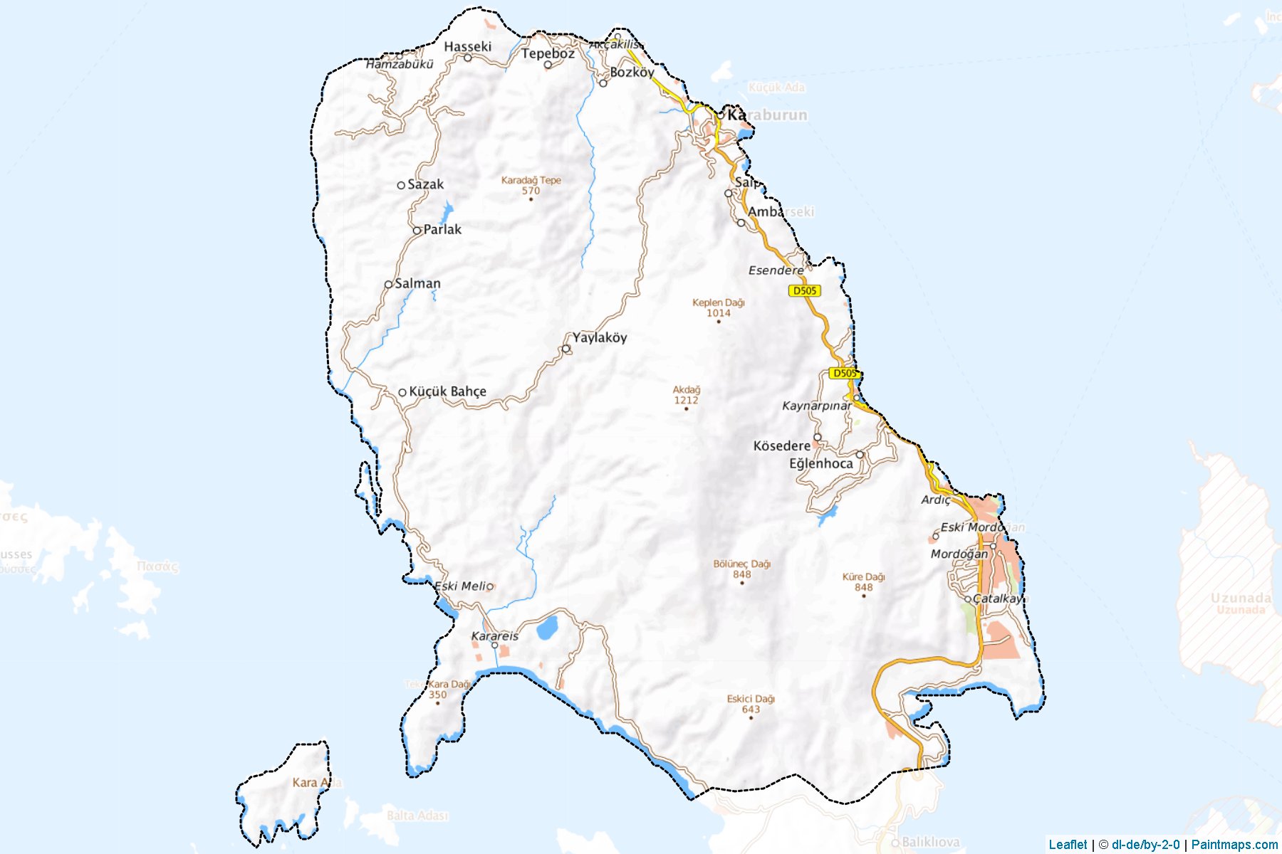 Muestras de recorte de mapas Karaburun (Izmir)-1