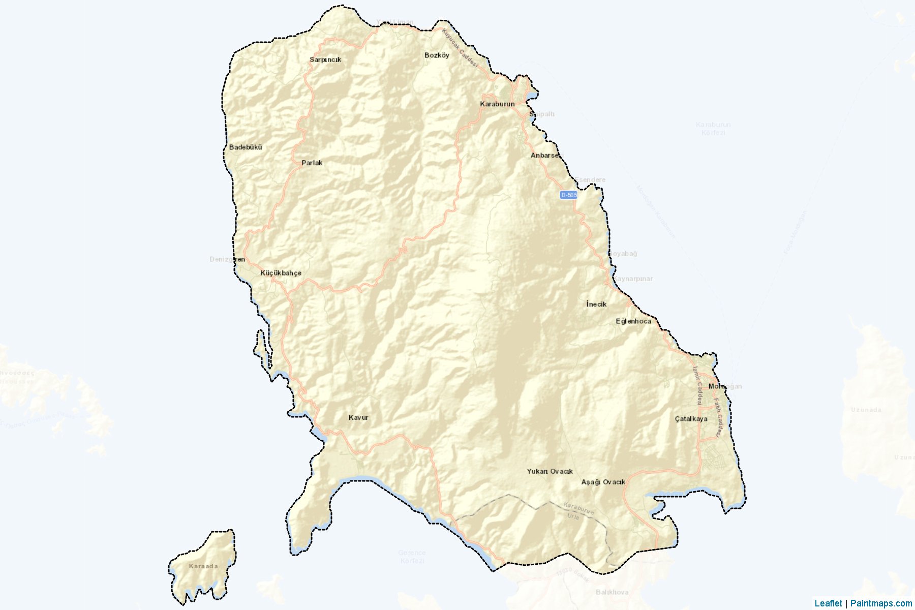 Muestras de recorte de mapas Karaburun (Izmir)-2