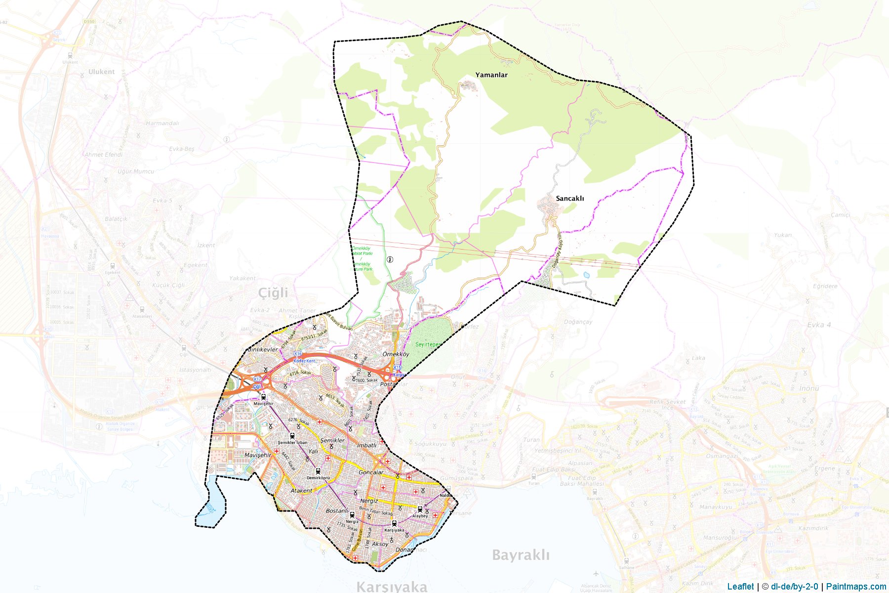 Muestras de recorte de mapas Karşıyaka (Izmir)-1