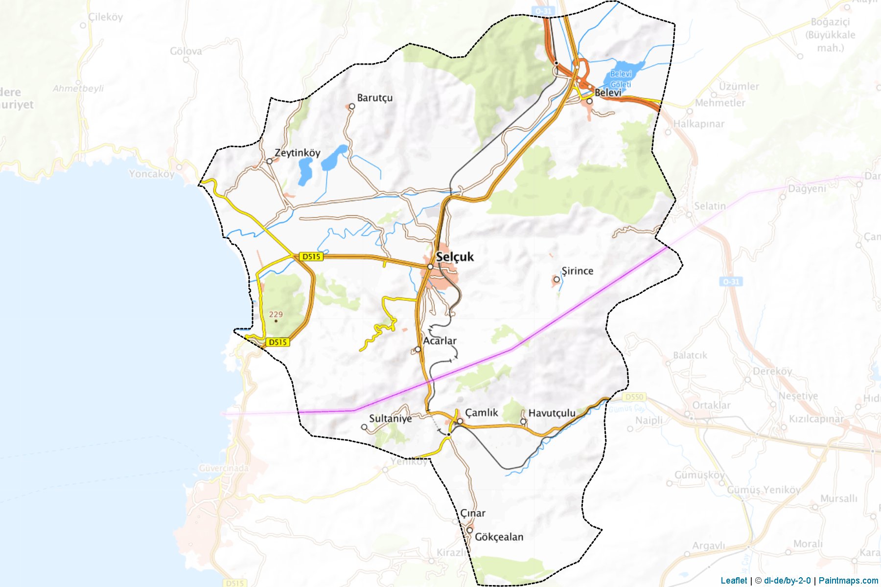 Muestras de recorte de mapas Selçuk (Izmir)-1