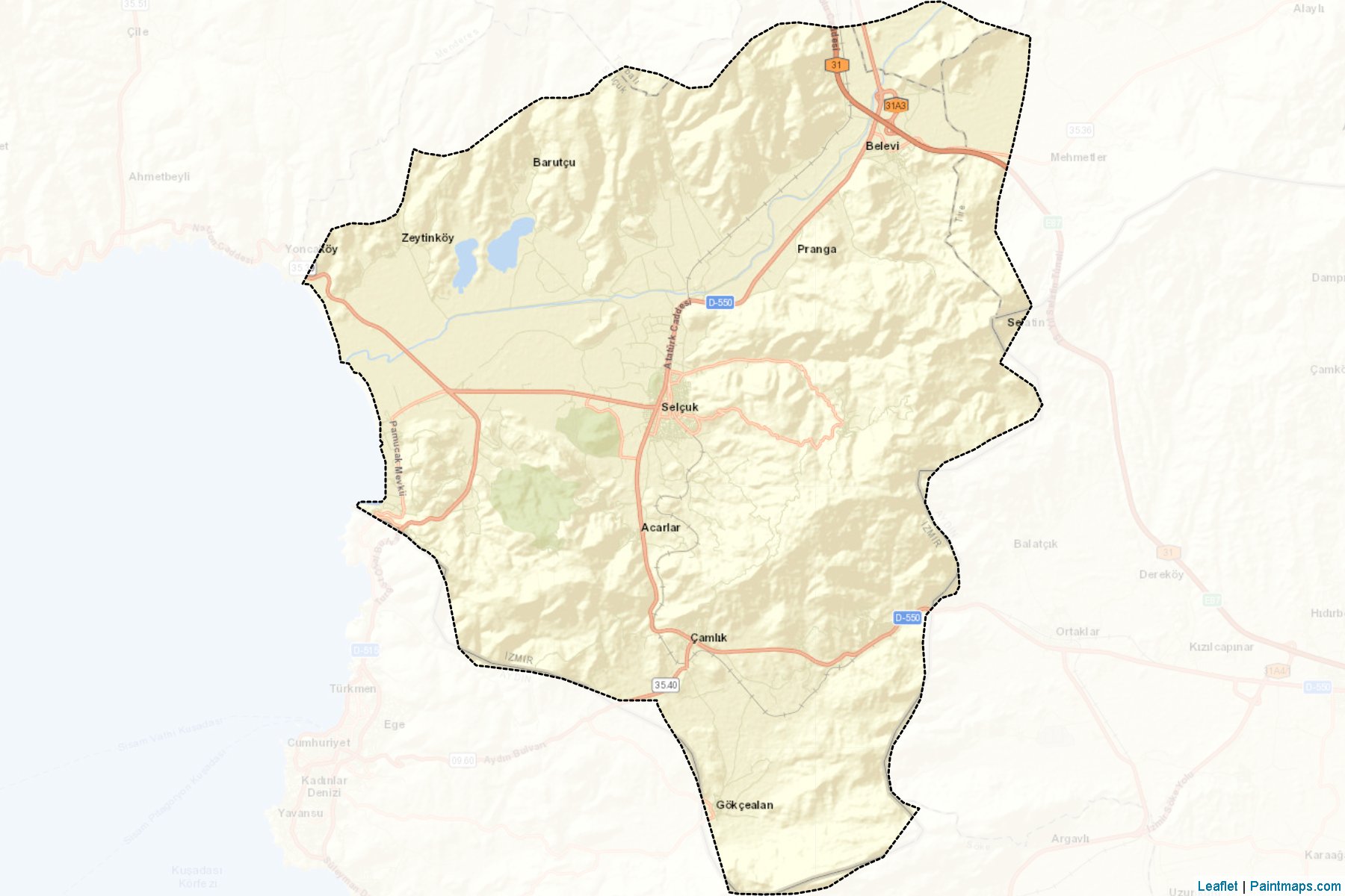 Muestras de recorte de mapas Selçuk (Izmir)-2