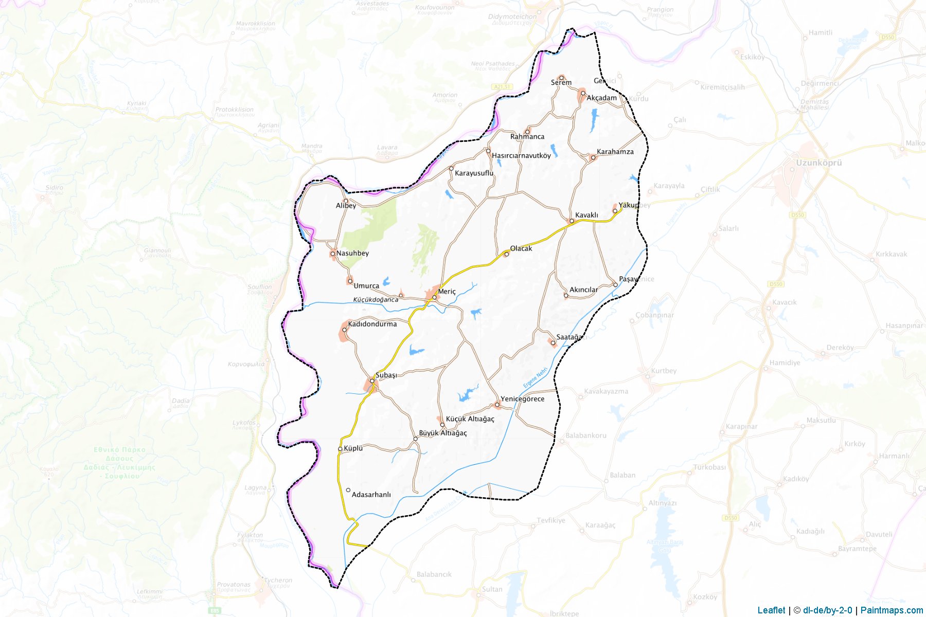 Muestras de recorte de mapas Meriç (Edirne)-1